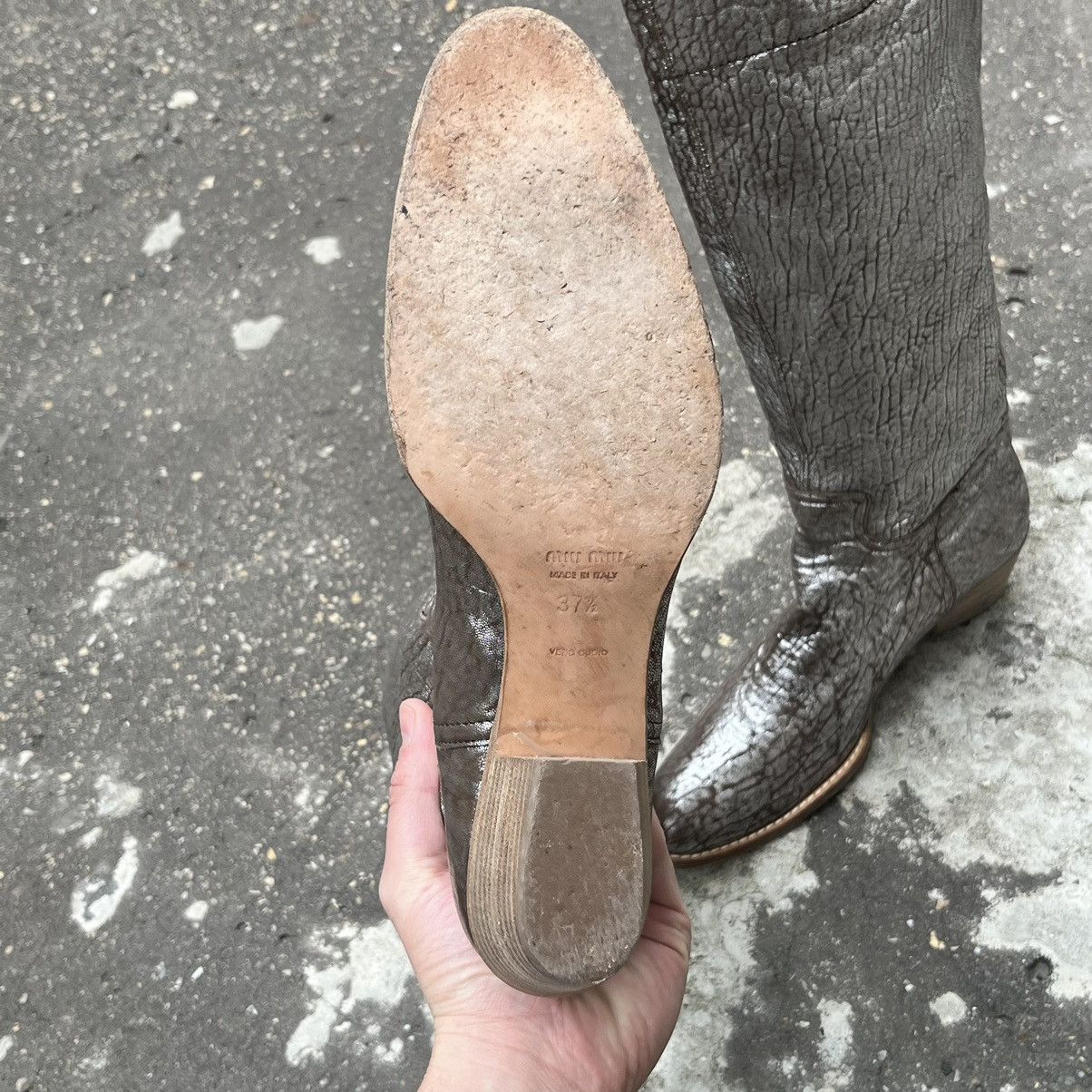 Miu Miu Archive 00s Miu Miu Cowboy Astro Leather Boots Size US 7.5 / IT 37.5 - 8 Thumbnail