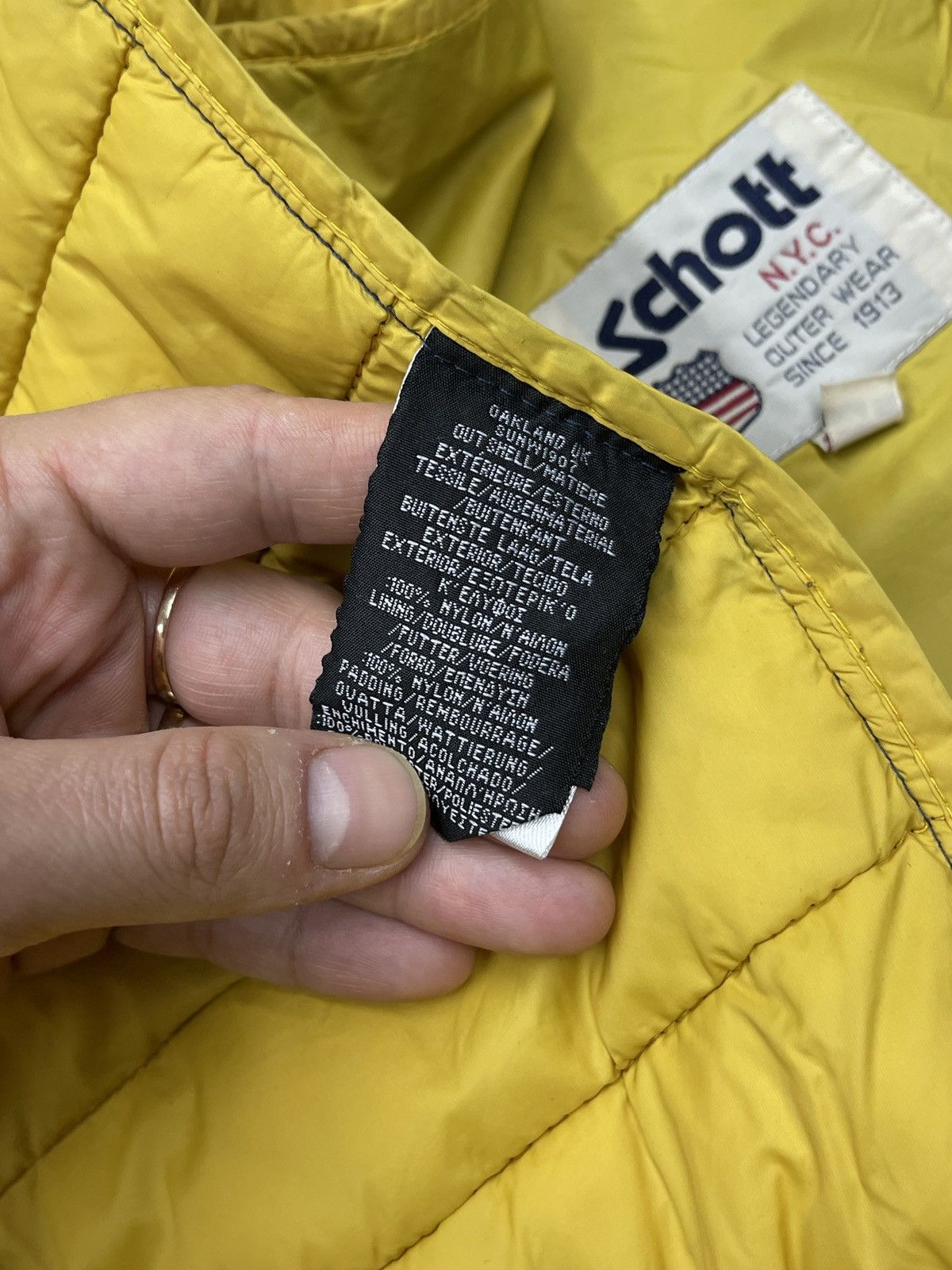 Schott Mens Schott NYC Micro Puffer Jacket Navy Y2K Size XL Size US XL / EU 56 / 4 - 11 Thumbnail