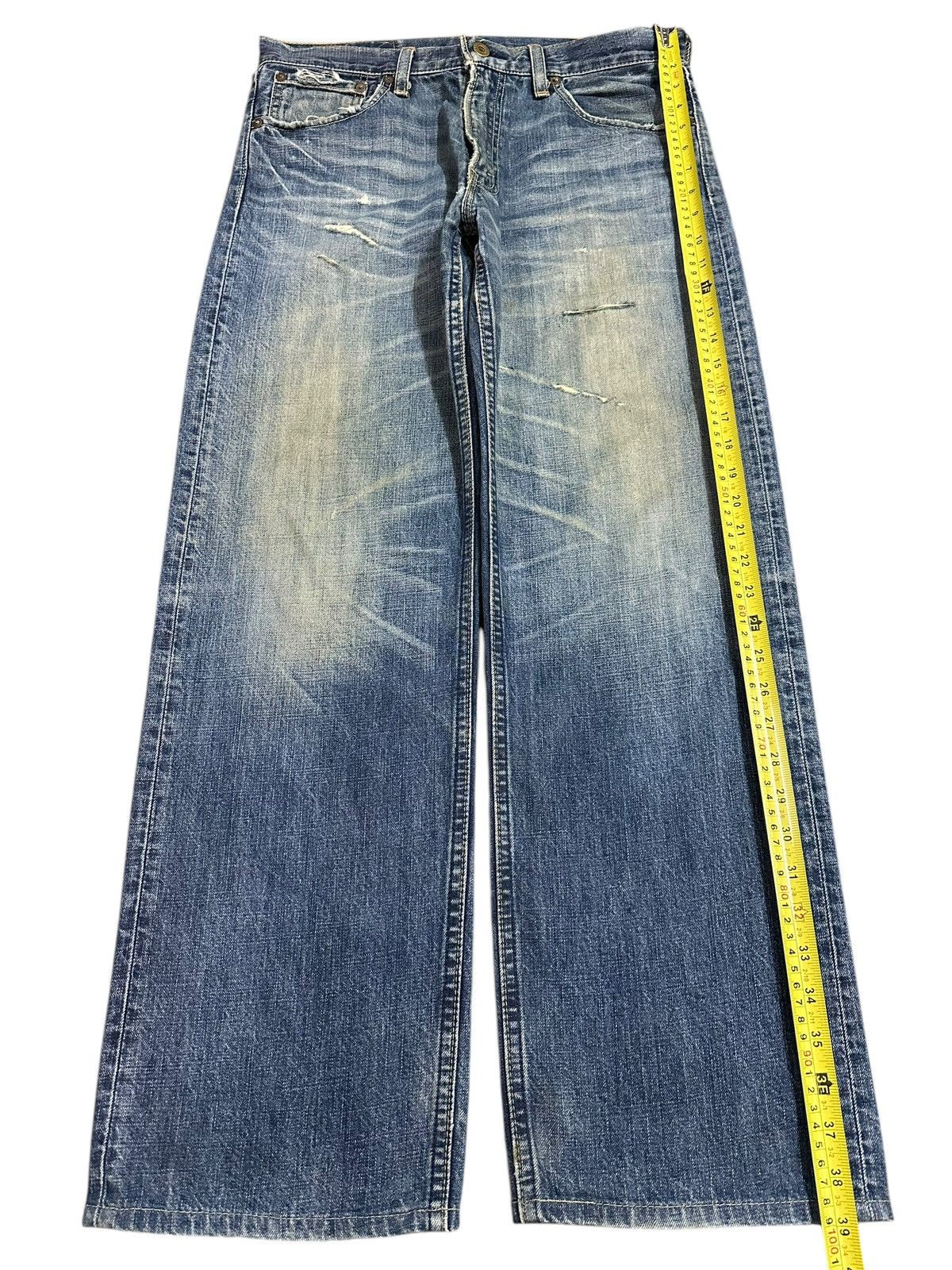 Levi's Vintage 90s Levis 503 Blue Mud Wash Style Distressed Jeans Size US 32 / EU 48 - 13 Thumbnail
