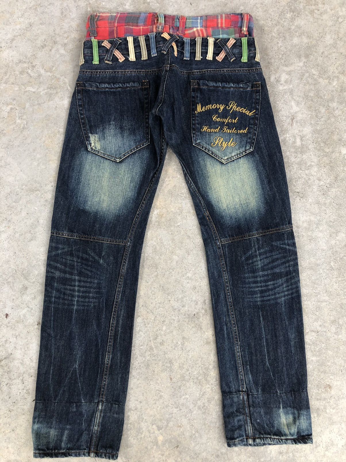 Japanese Brand Japanese Memory Special Double Waist Distressed Embroidered Size US 32 / EU 48 - 2 Thumbnail