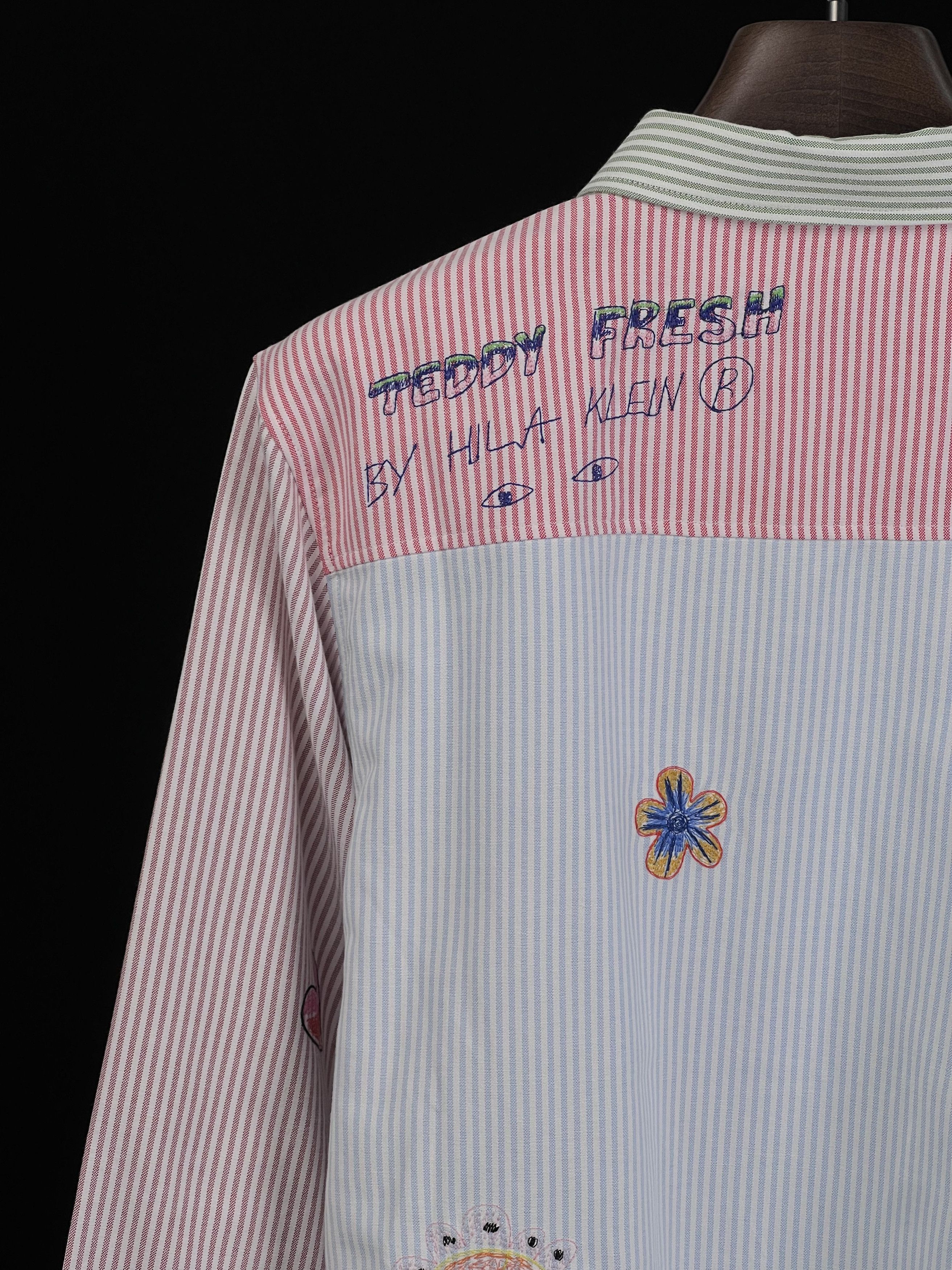 Teddy Fresh Brand New Doodle Pinstripe Shirt Embroidery Hila Klein Size US M / EU 48-50 / 2 - 10 Thumbnail