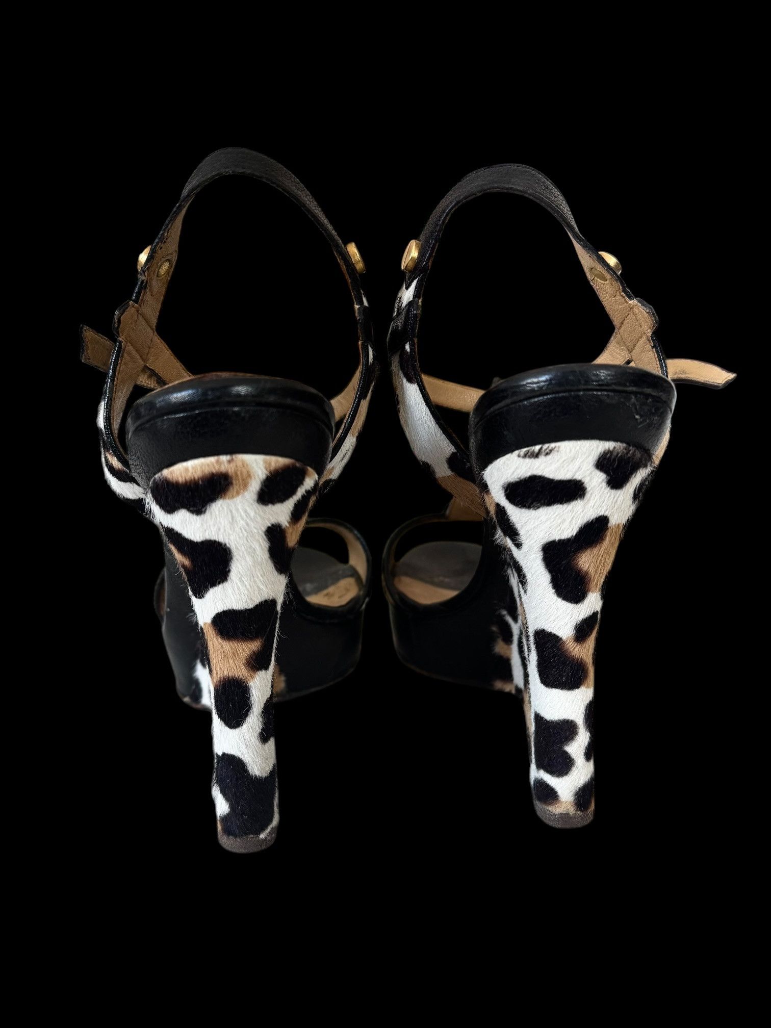 Giovanni Valentino Valentino Garavani Pony Hair Leopard Platform Sandals Size US 11 / IT 41 - 3 Thumbnail