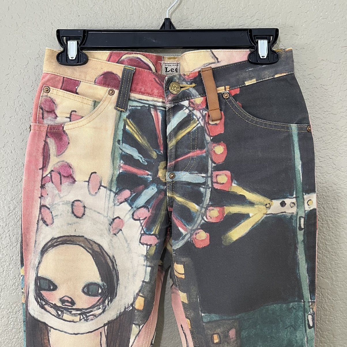 Lee Aya Takano X Lee 2003 All Over Print Denim Jeans Size 28" / US 6 / IT 42 - 2 Thumbnail