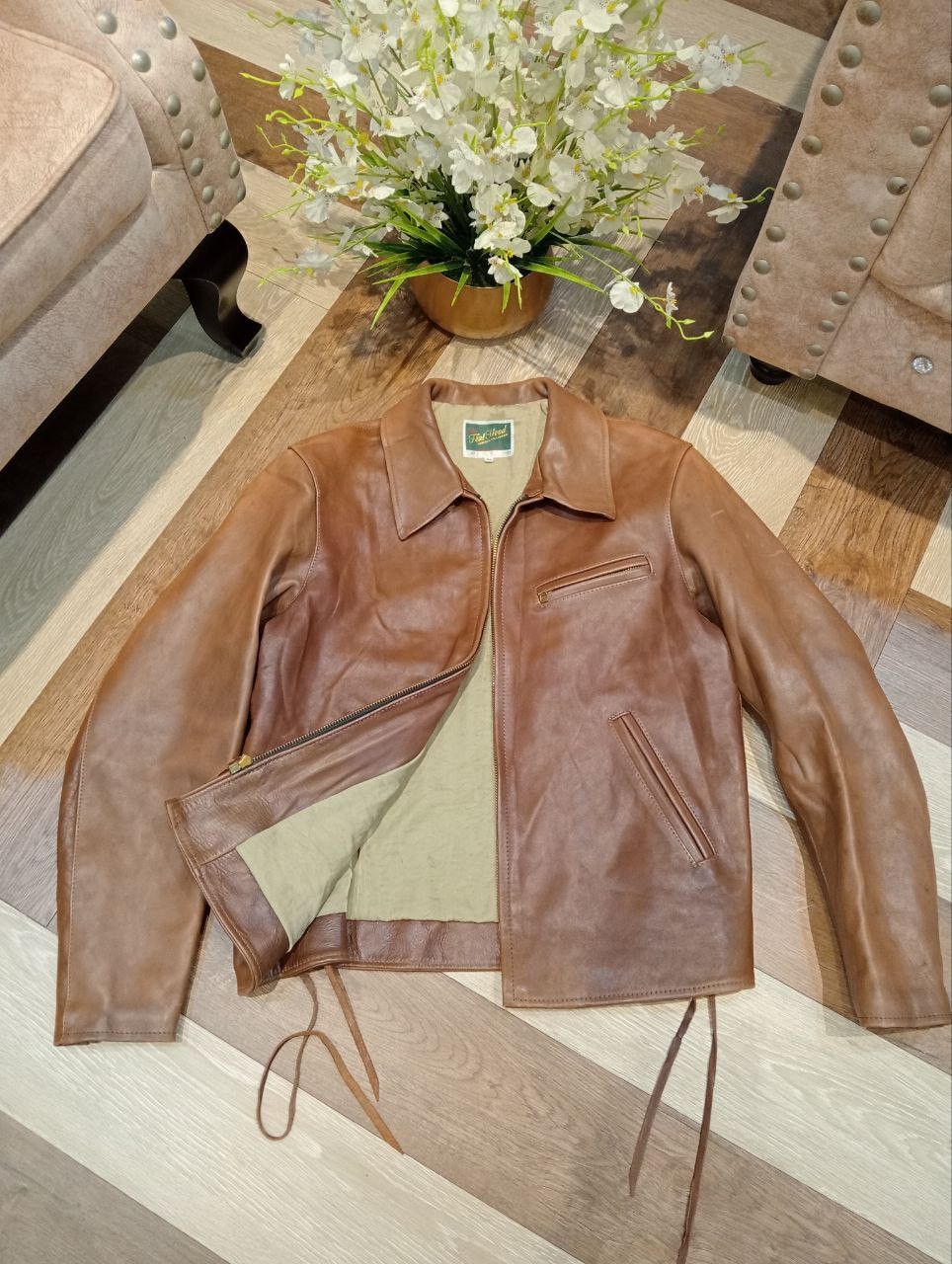 The Flat Head THE FLAT HEAD SINGLE RIDER HORSE LEATHER JACKET - SIZE 44 Size US XL / EU 56 / 4 - 12 Thumbnail