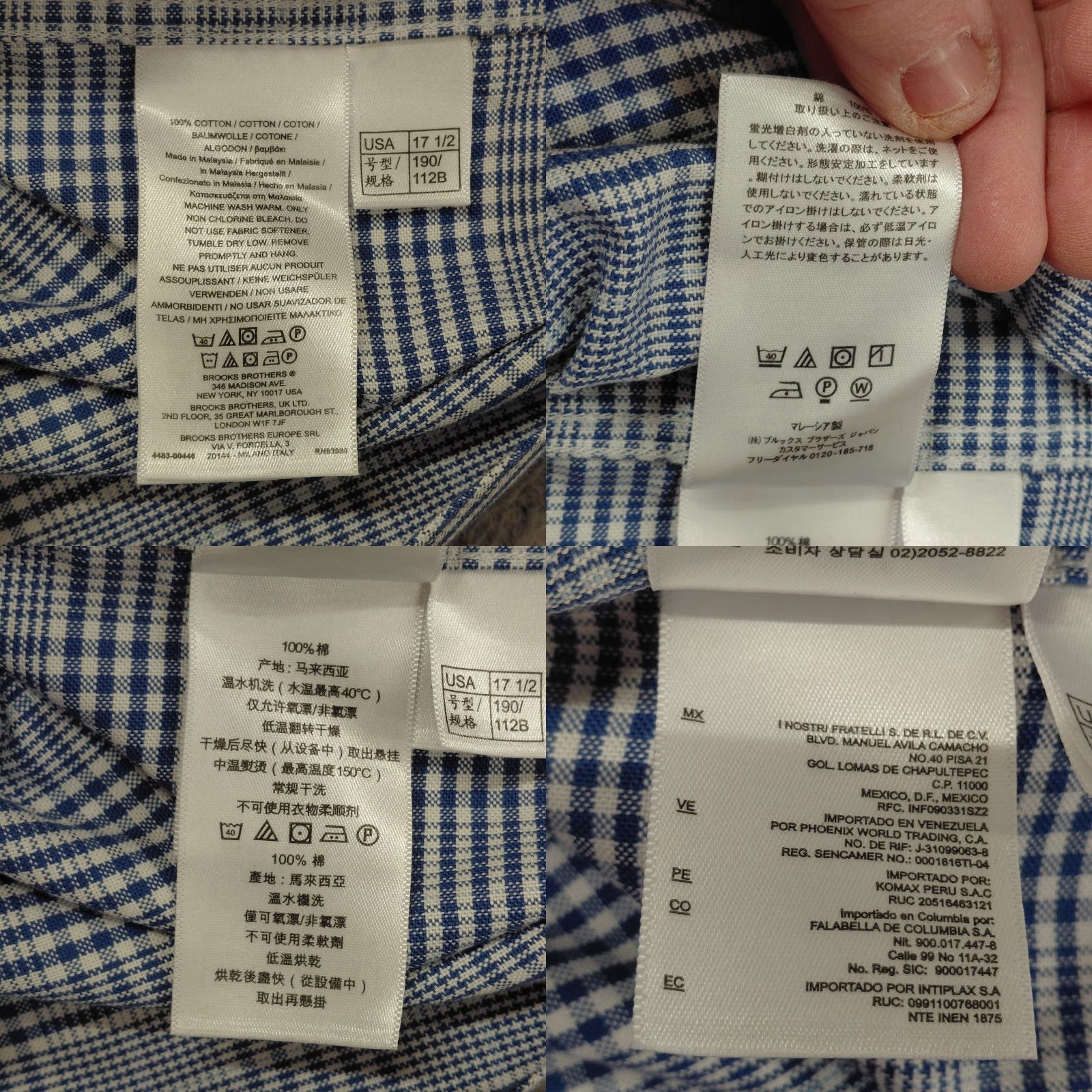 Brooks Brothers VINTAGE Brooks Brothers Madison Shirt Mens 17.5-35 Blue Glen Check Long Sl Oxford Shirt? Size US XXL / EU 58 / 5 - 9 Thumbnail