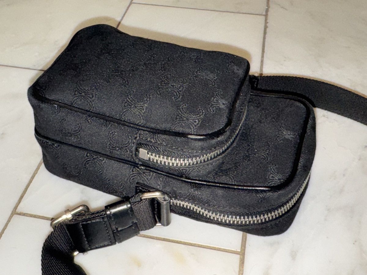 Celine Celine Paris Black Triomphe Monogram Crossbody Messenger Bag Size ONE SIZE - 1 Thumbnail