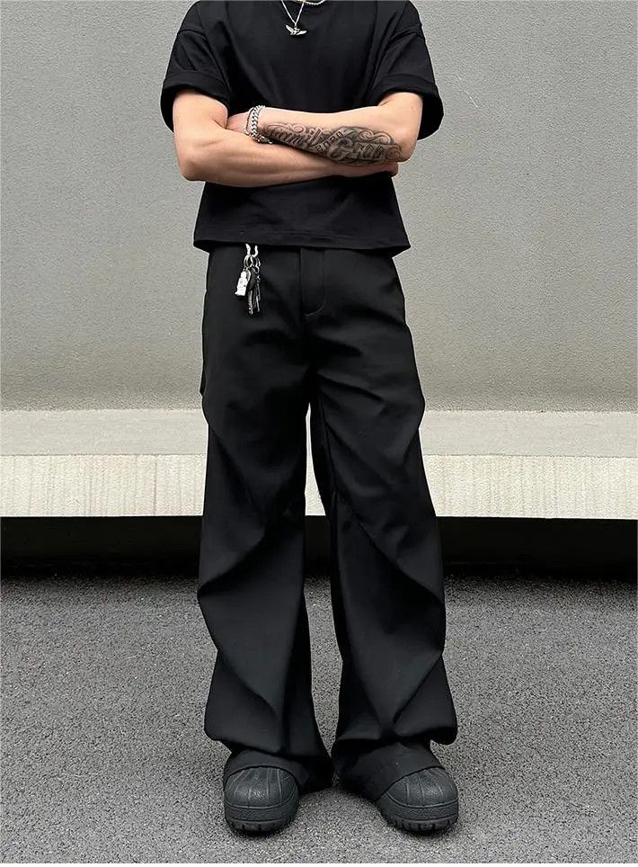 Japanese Brand Folded loose wide leg casual pants Size US 32 / EU 48 - 3 Thumbnail