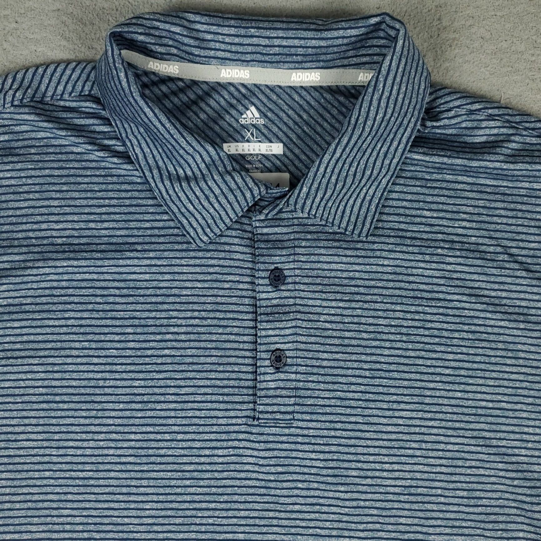 Adidas Adidas Polo Shirt Mens XL Blue Striped Casual Golf Short Sleeve Polo Size US XL / EU 56 / 4 - 2 Thumbnail