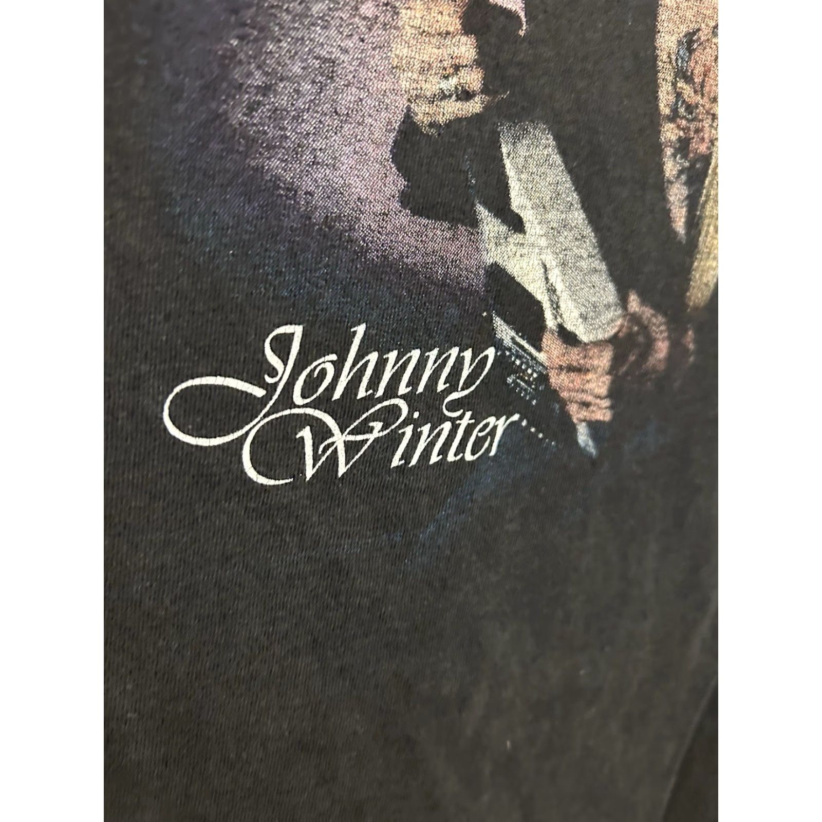Vintage Johnny Winter Blues Rock Musician Shirt Men XL Long Sleeve Black Front Graphic Size US XL / EU 56 / 4 - 6 Thumbnail