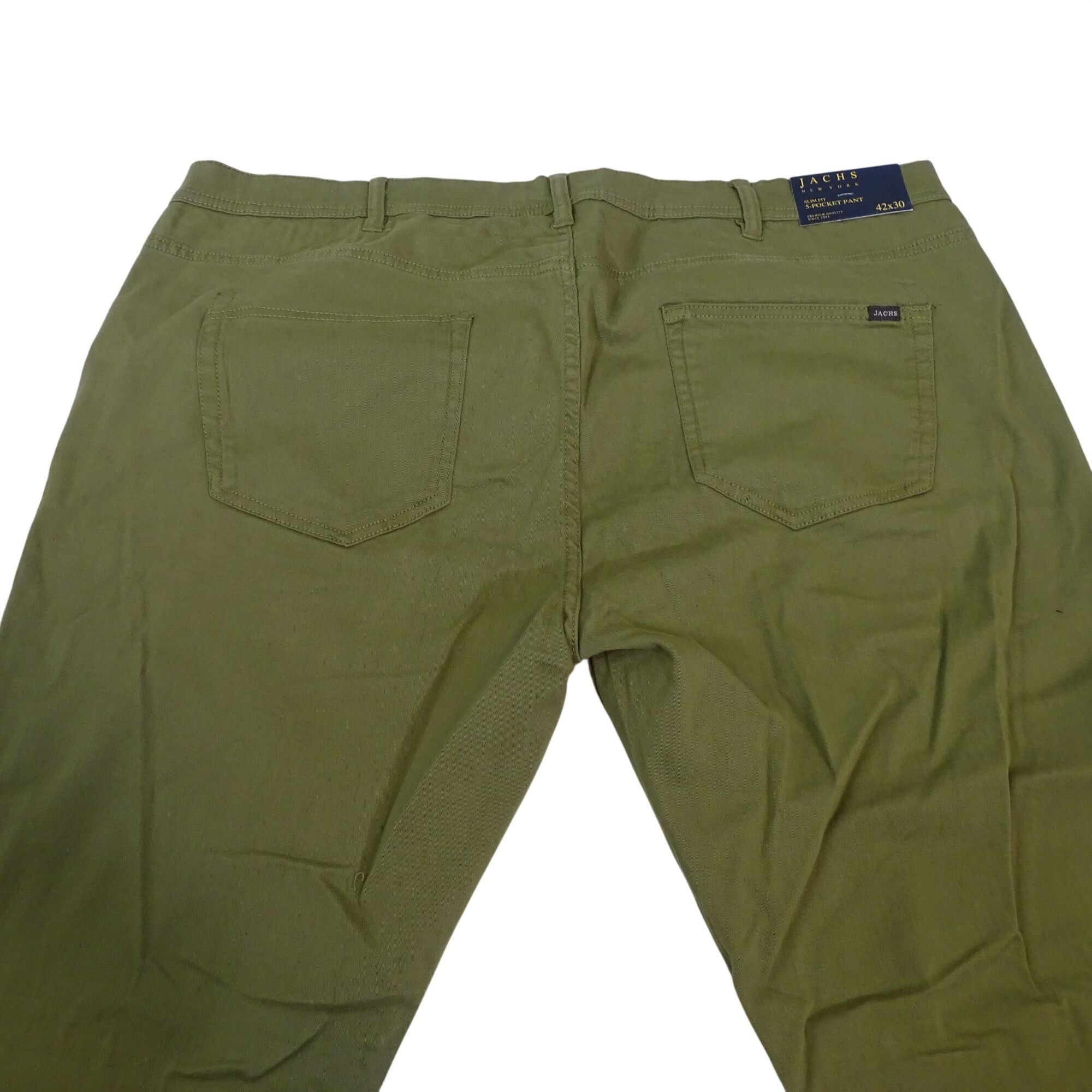 JACHS NY Jachs NY Men Slim Fit 5-Pocket Olive Army Green Chino Pants Size US 42 / EU 58 - 7 Thumbnail