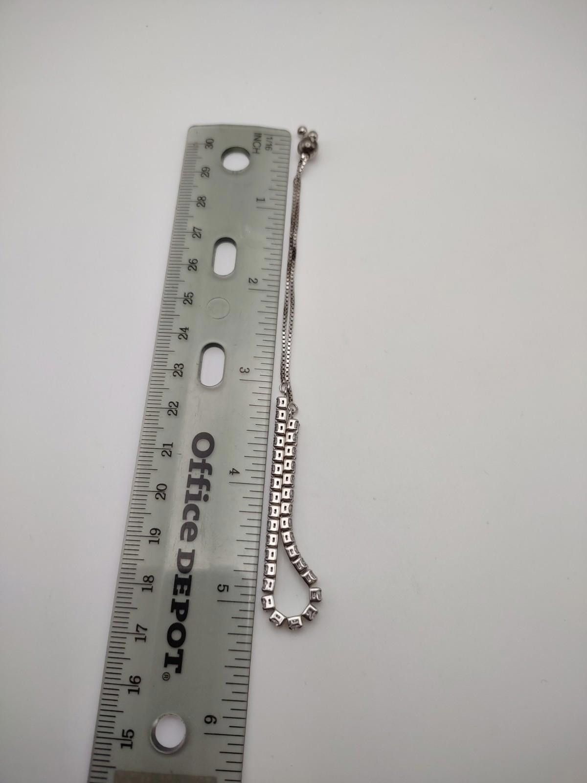 The Unbranded Brand Adjustable Sterling Silver Tennis Bracelet 14K White Gold 4g Size ONE SIZE - 5 Thumbnail