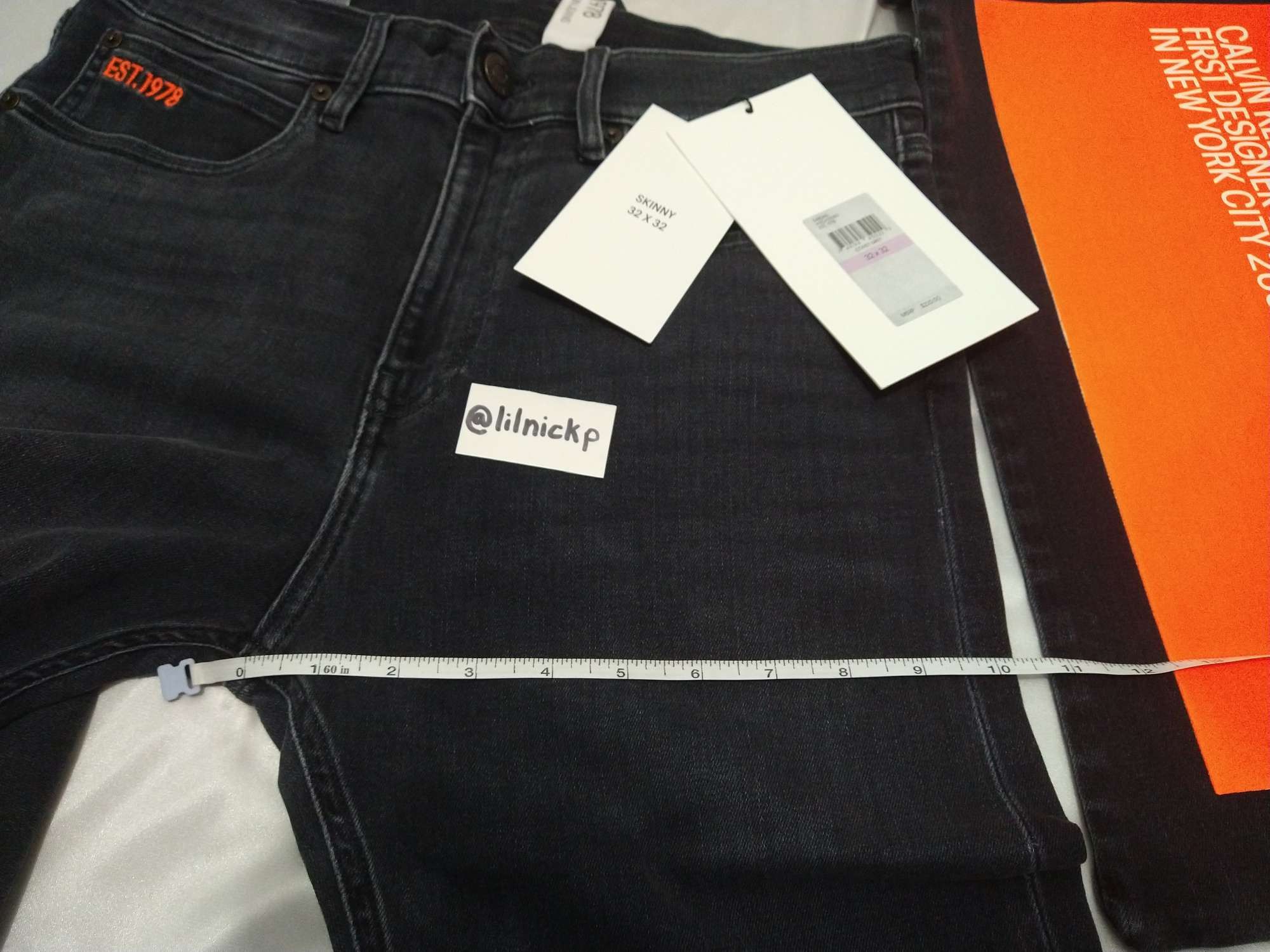 Calvin Klein 205W39NYC EST. 1978 Skinny Leg Comet Grey Jeans Size US 32 / EU 48 - 9 Thumbnail