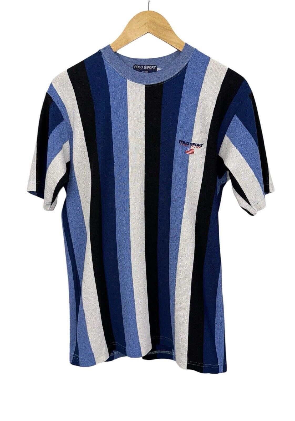 Polo Ralph Lauren Vintage Polo Sport Ralph Lauren Blue Stripe USA Flag Shirt M Size US M / EU 48-50 / 2 - 1 Thumbnail