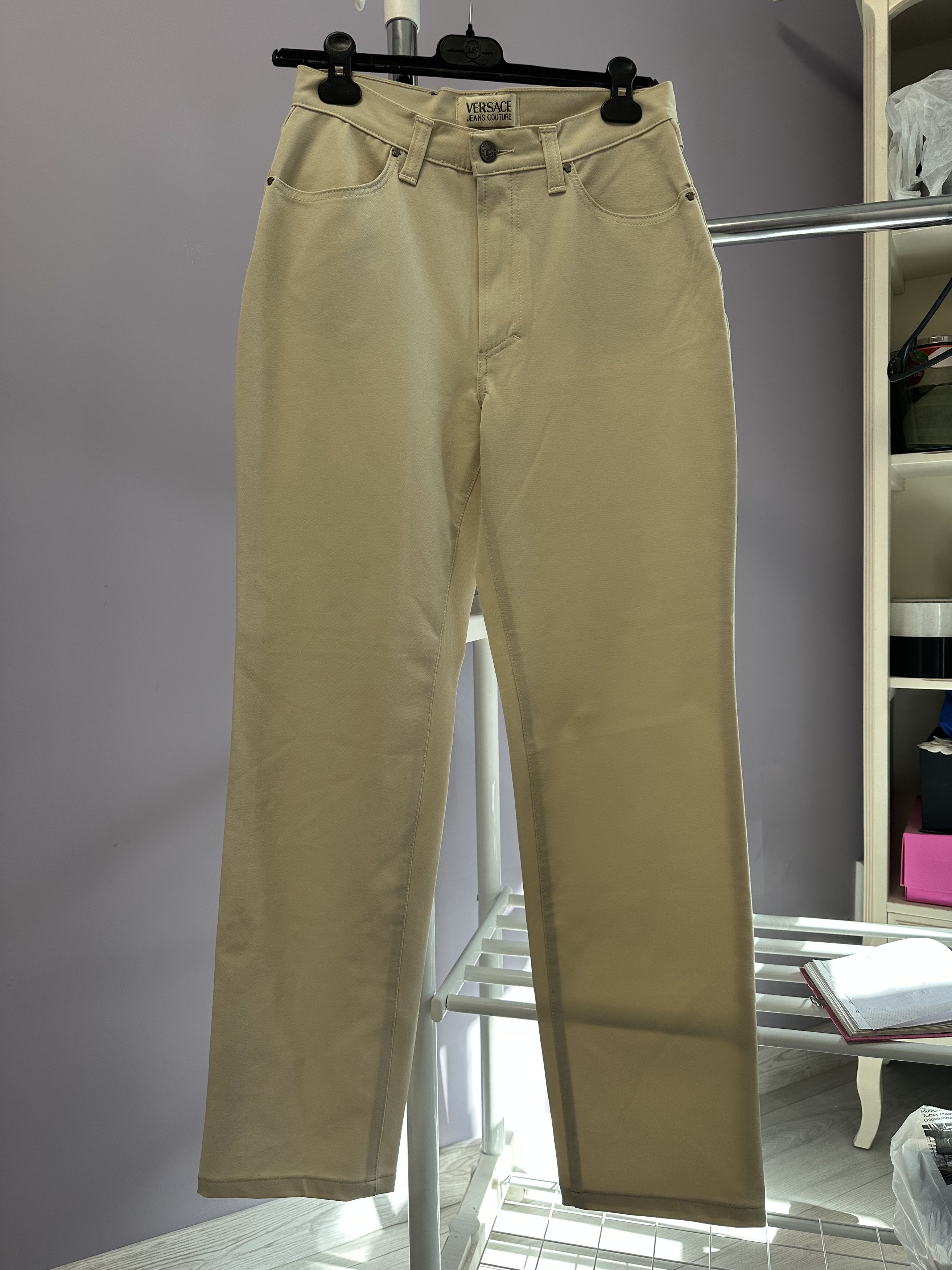 Versace Jeans Couture × Vintage Versace Jeans Couture Nos Medusa beige Size 28" / US 6 / IT 42 - 1 Thumbnail