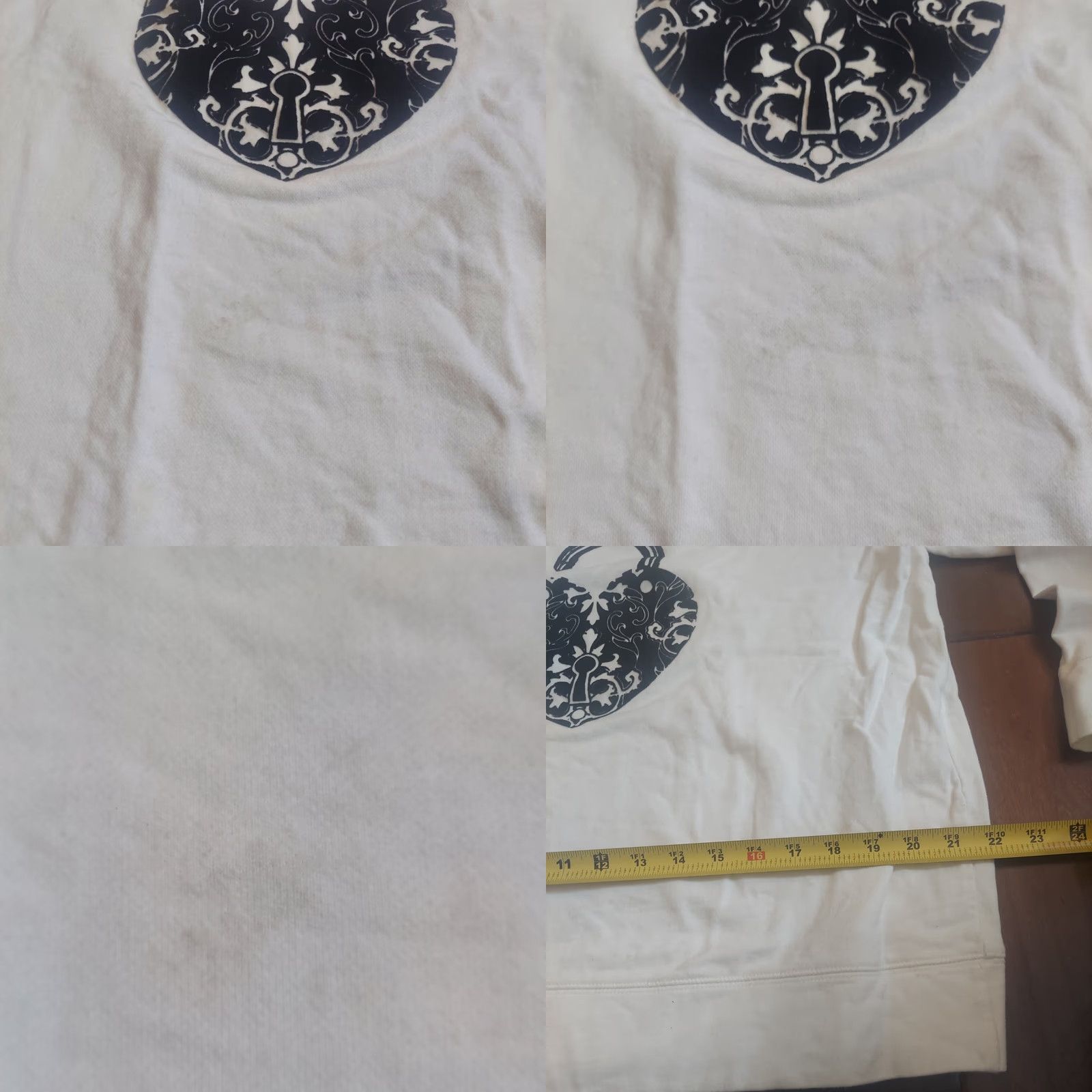 Vintage Style & Co. Sport Women's The Essential Heart Unlocked Print Sweatshirt XL White Cotton Pullover Long Sleeve Round Neck Gym & Training Womens Size XL / US 12-14 / IT 48-50 - 8 Thumbnail