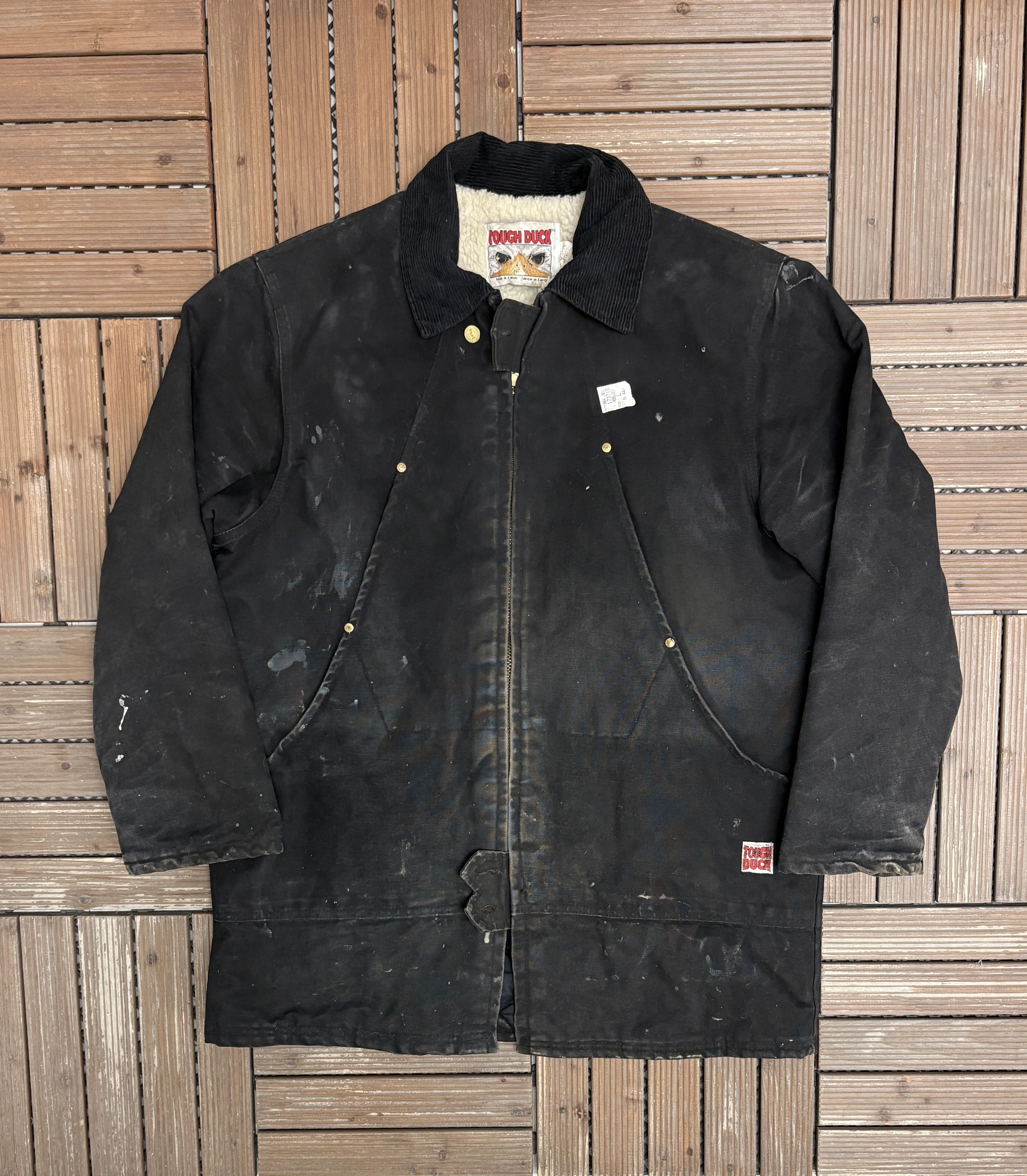 Vintage Tough Duck Vintage Black Distressed Workwear Jacket Size US L / EU 52-54 / 3 - 1 Thumbnail