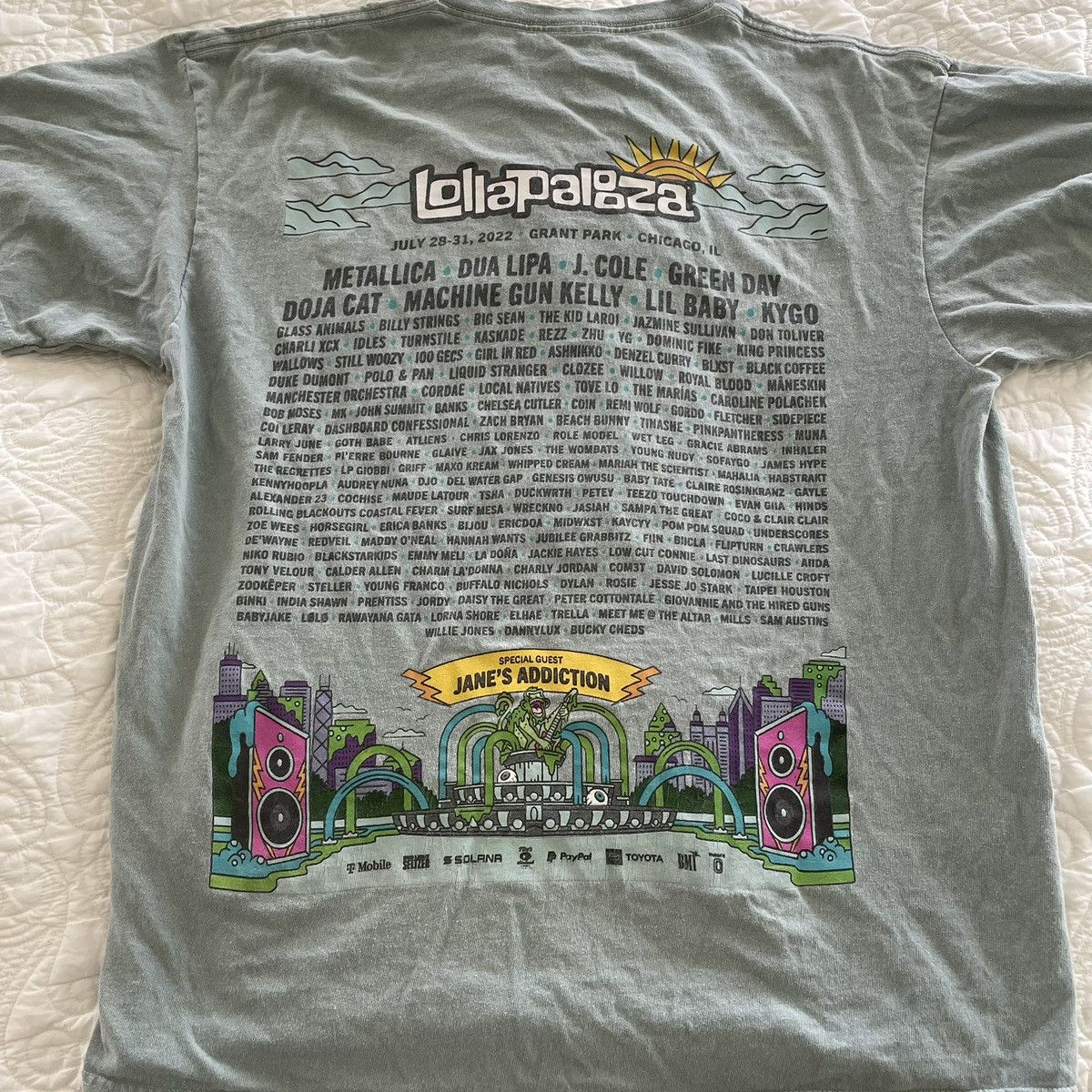 Other Lollapalooza 2022 Green Tee Size US L / EU 52-54 / 3 - 2 Thumbnail