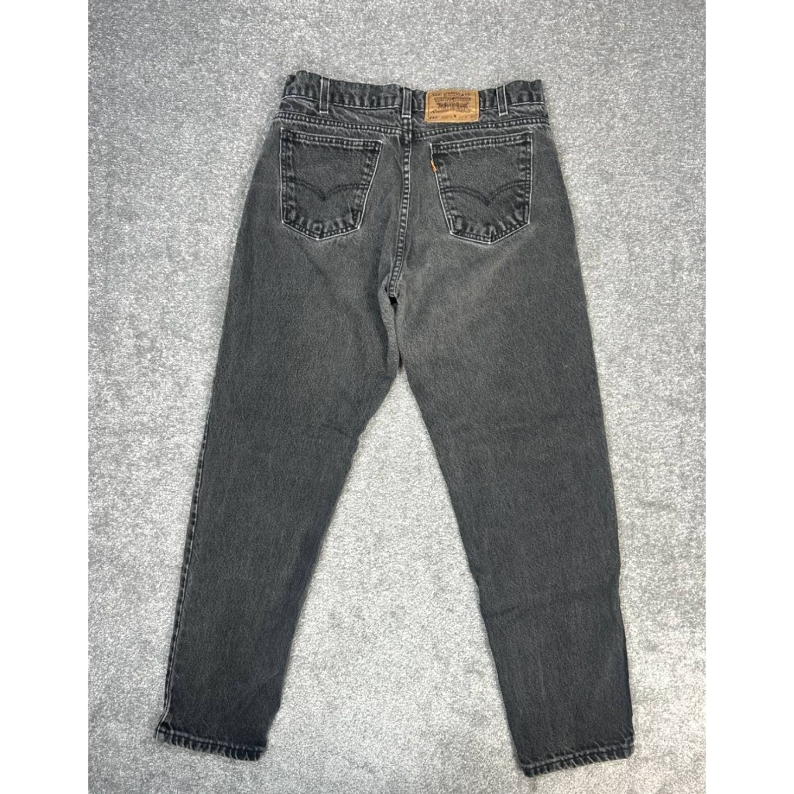 Levi's VINTAGE Levi's 550 Jeans Mens 33 Black Denim Relaxed Fit 90s Orange Tab 30x29 Levi's 500 Series 5-Pocket Design Jeans Men Black 90s Size US 33 - 2 Thumbnail