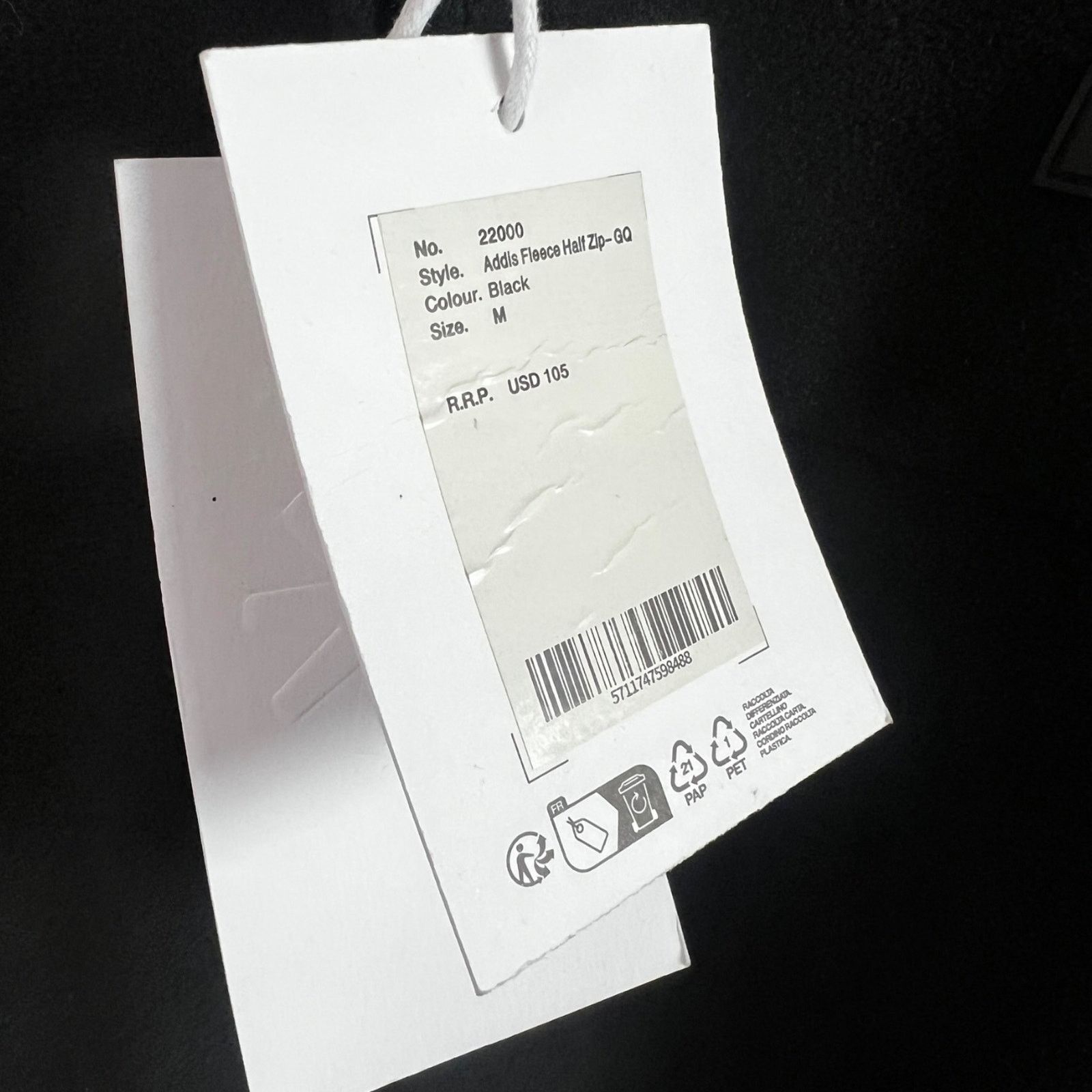 Rains RAINS Addis Fleece Half Zip Jacket Black Sz M MSRP $110 NWT Size US M / EU 48-50 / 2 - 6 Thumbnail