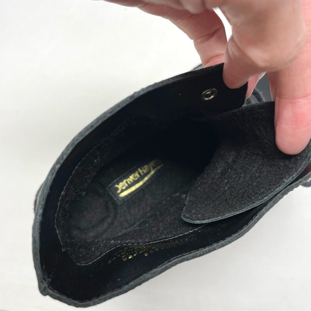 Denver Hayes VTG Denver Hayes Black Leather Square Toe Flate Booties US 8 Size US 8 / IT 38 - 10 Thumbnail