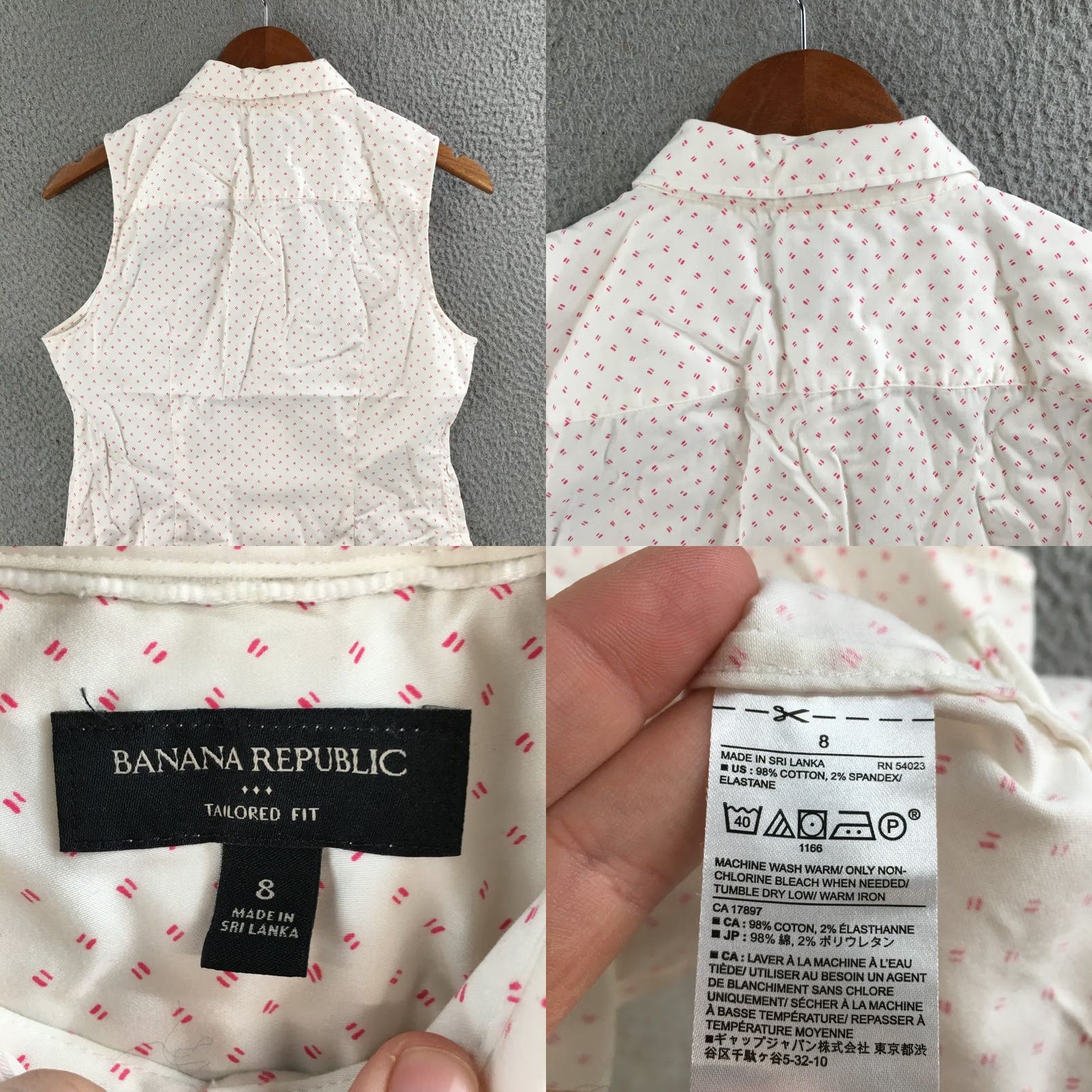 Banana Republic Banana Republic Button Up Shirt Womens 8 Sleeveless Cotton White Size M / US 6-8 / IT 42-44 - 8 Thumbnail