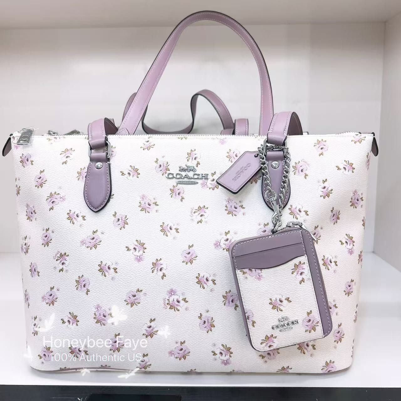 Coach Zip Card Case With Floral Print CAU43 Size ONE SIZE - 4 Thumbnail