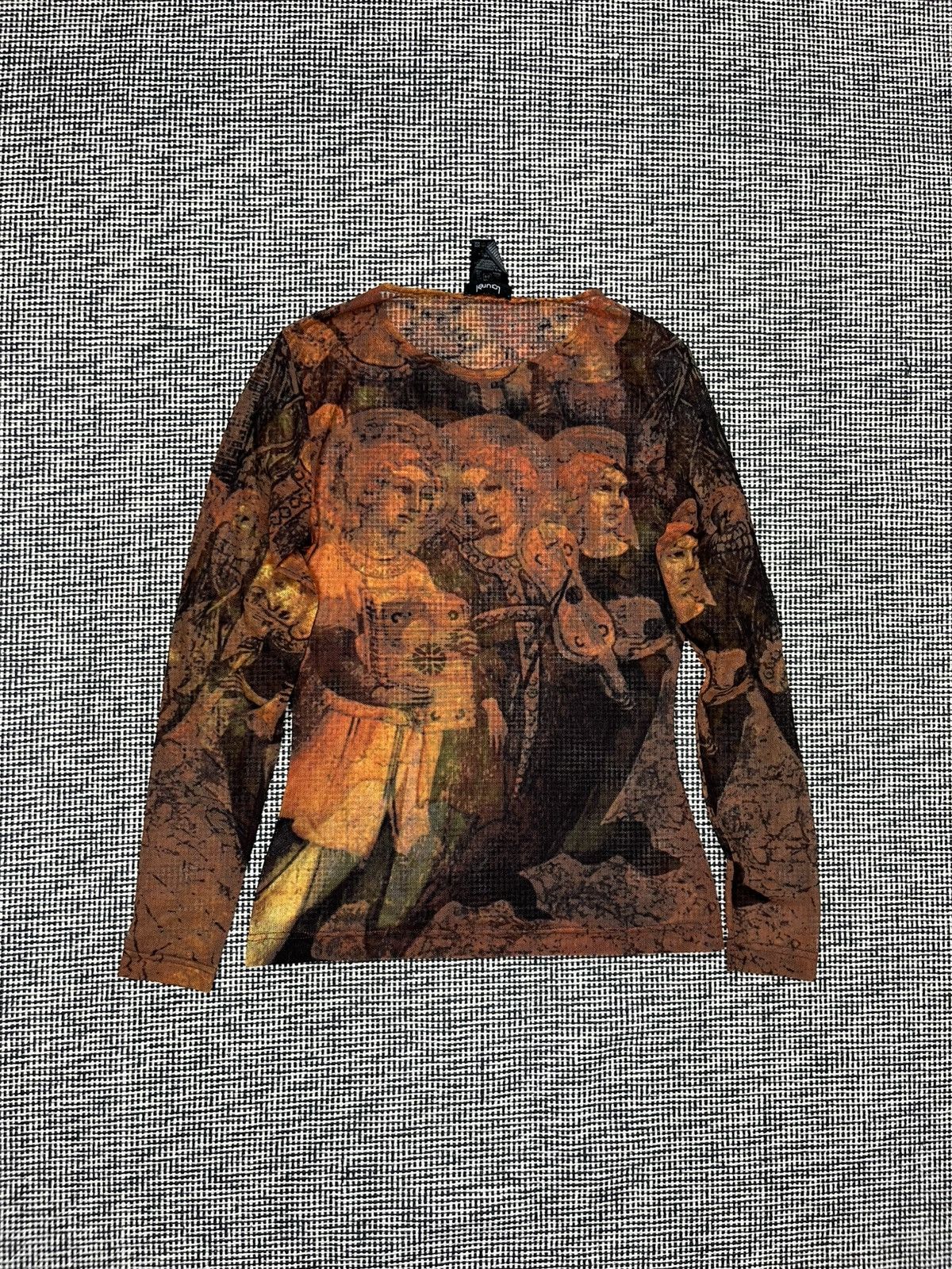 Other Gaultier style bible graphic mesh top long sleeve Size XS / US 0-2 / IT 36-38 - 3 Thumbnail