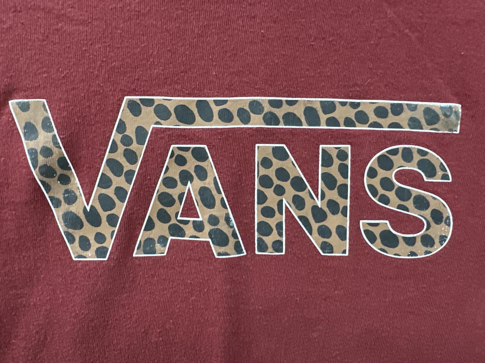 Vans Vans Graphic Tee - Small - Burgundy with Leopard Print Size S / US 4 / IT 40 - 2 Thumbnail