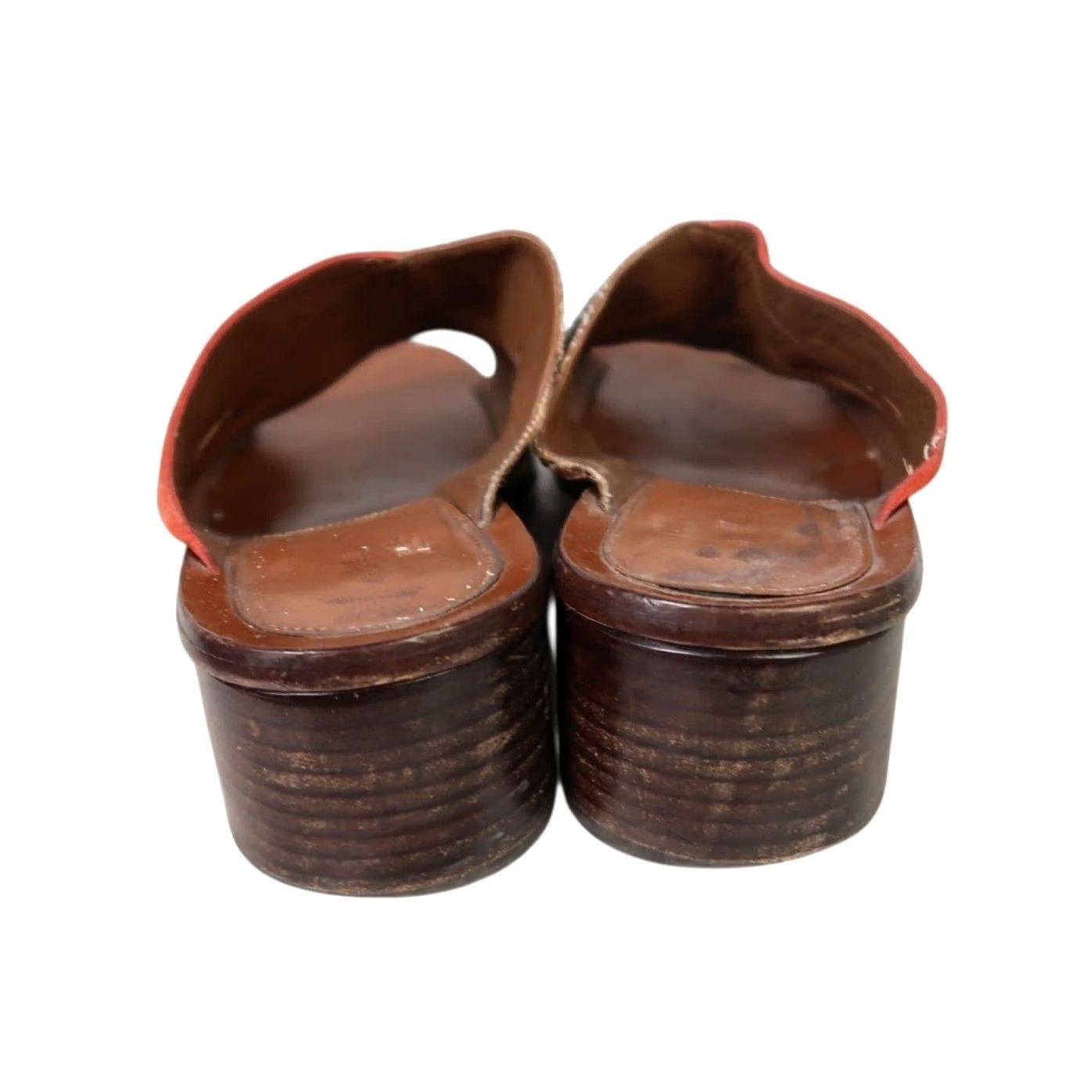 Diane von Furstenberg Diane Von Furstenberg Sandal Women 7.5 Brown Snakeskin Leather Orange Suede Mule Slip-On Block Heel Size US 8 / IT 38 - 5 Thumbnail