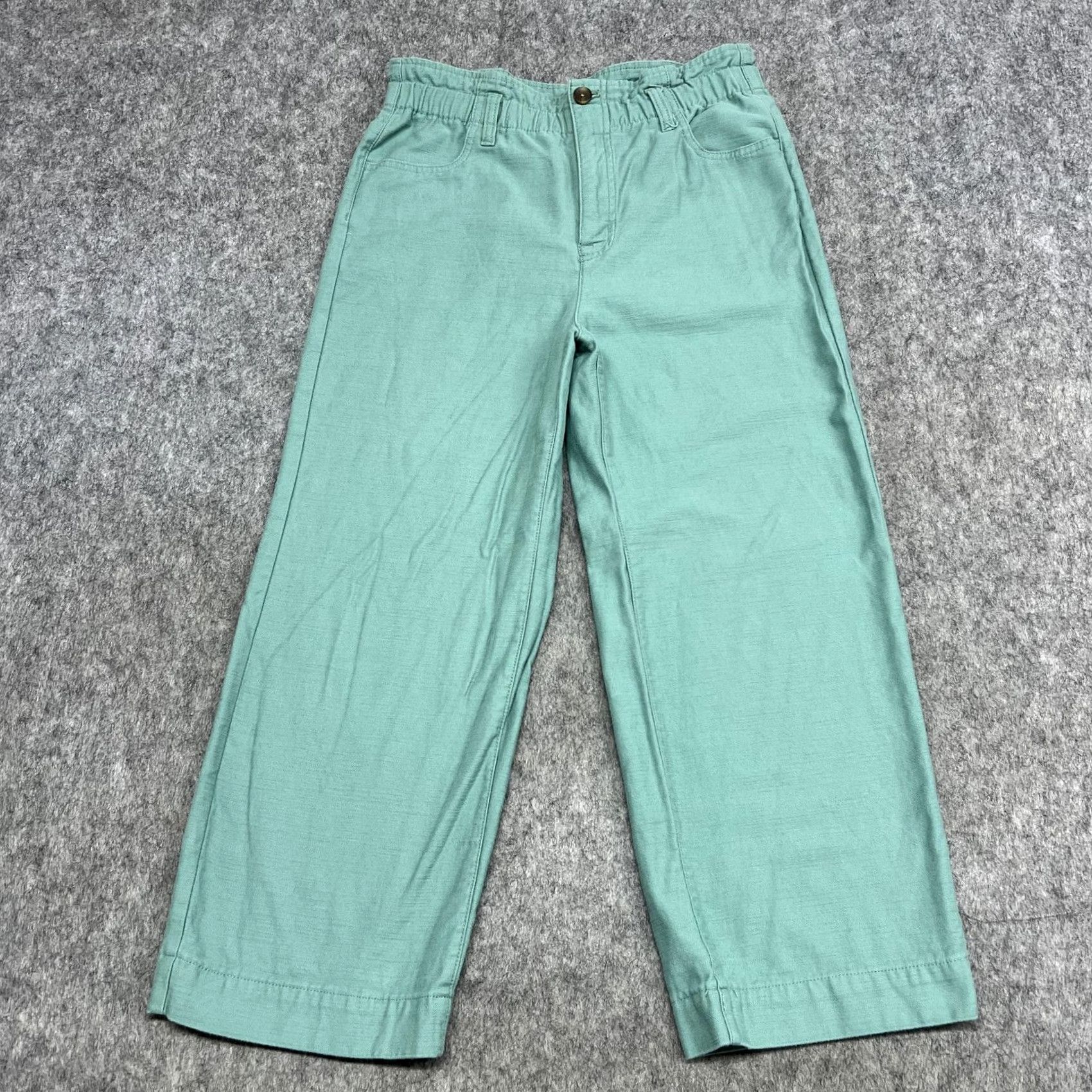 J.Crew J.CREW Pants Womens 6P Green Chino Straight Leg Elastic Waist Twill Casual Prep Size 28" / US 6 / IT 42 - 2 Thumbnail