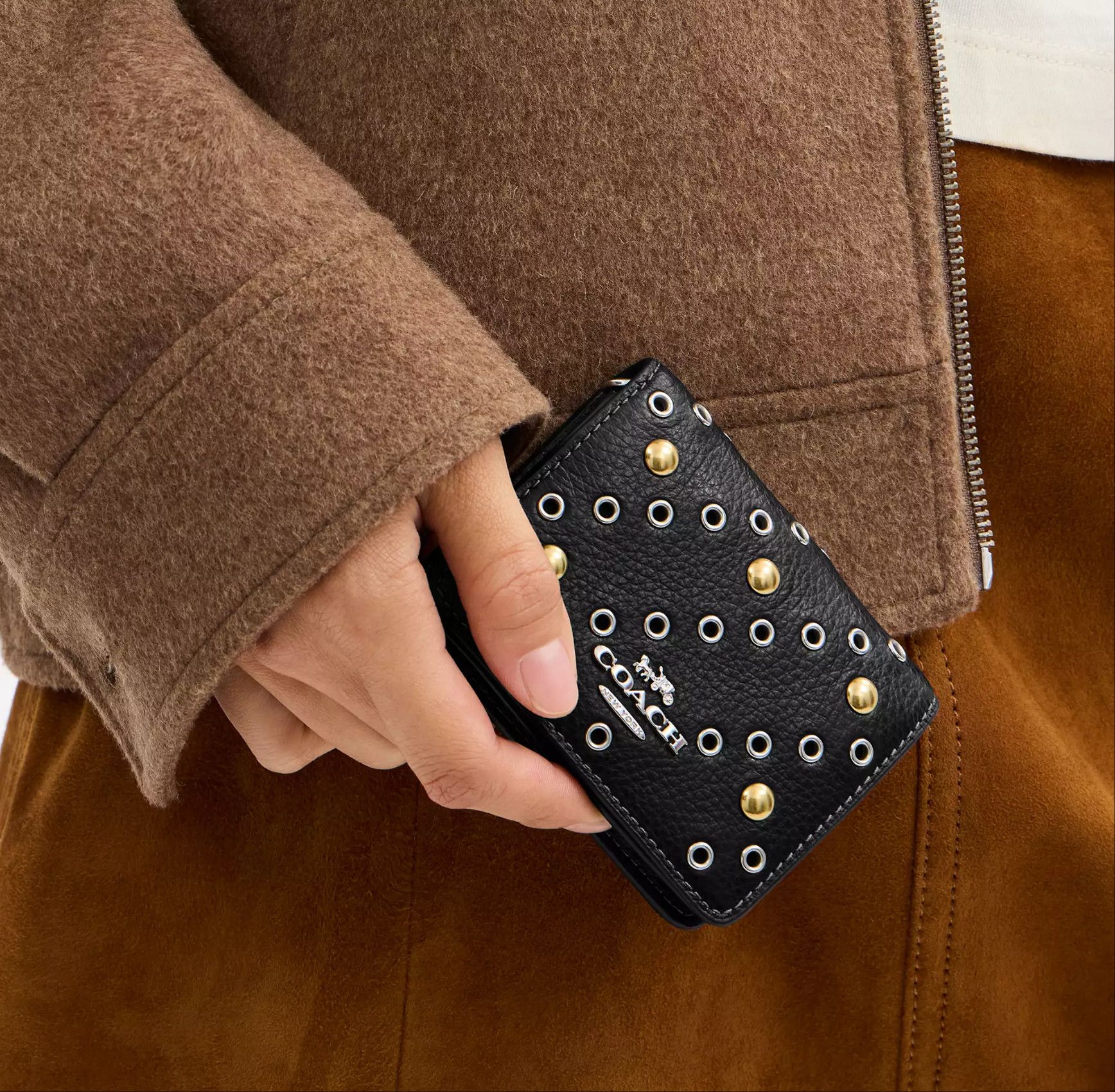 Coach Mini Wallet On A Chain With Rivets CCI80 Size ONE SIZE - 7 Thumbnail