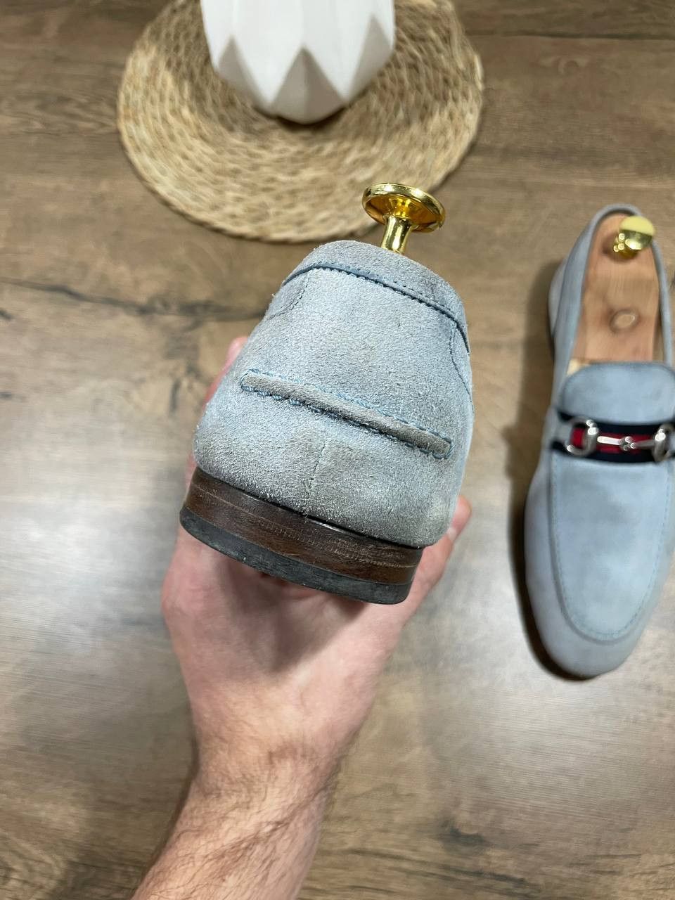 Gucci Gucci horsebit mens suede lite blue loafers size UK 8 US 9 Size US 9 / EU 42 - 13 Thumbnail