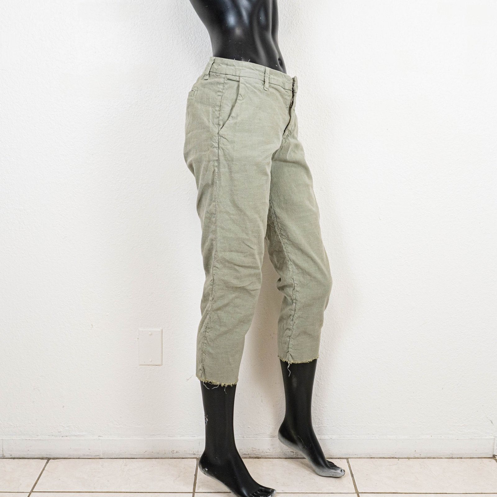 Frank & Eileen Frank & Eileen Wicklow Raw Crop Chino Pants Vintage green Size 30" / US 8 / IT 44 - 4 Thumbnail