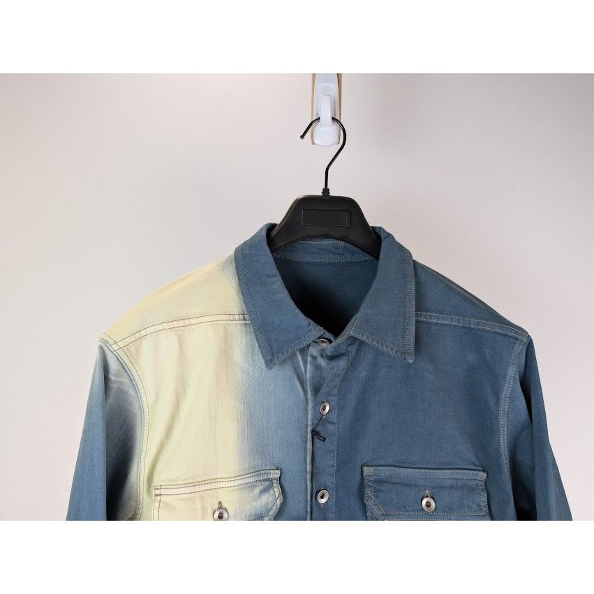 Rick Owens Drkshdw o1rshd1 Denim Outershirt Toothpaste Degrade in Blue Size US XL / EU 56 / 4 - 3 Thumbnail
