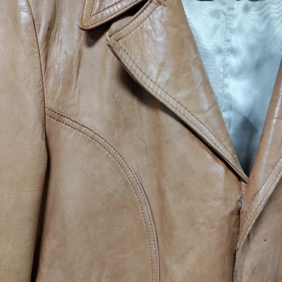 Vintage Vintage 70's Mens Butter Soft Tan Leather Blazer M Size US M / EU 48-50 / 2 - 10 Thumbnail