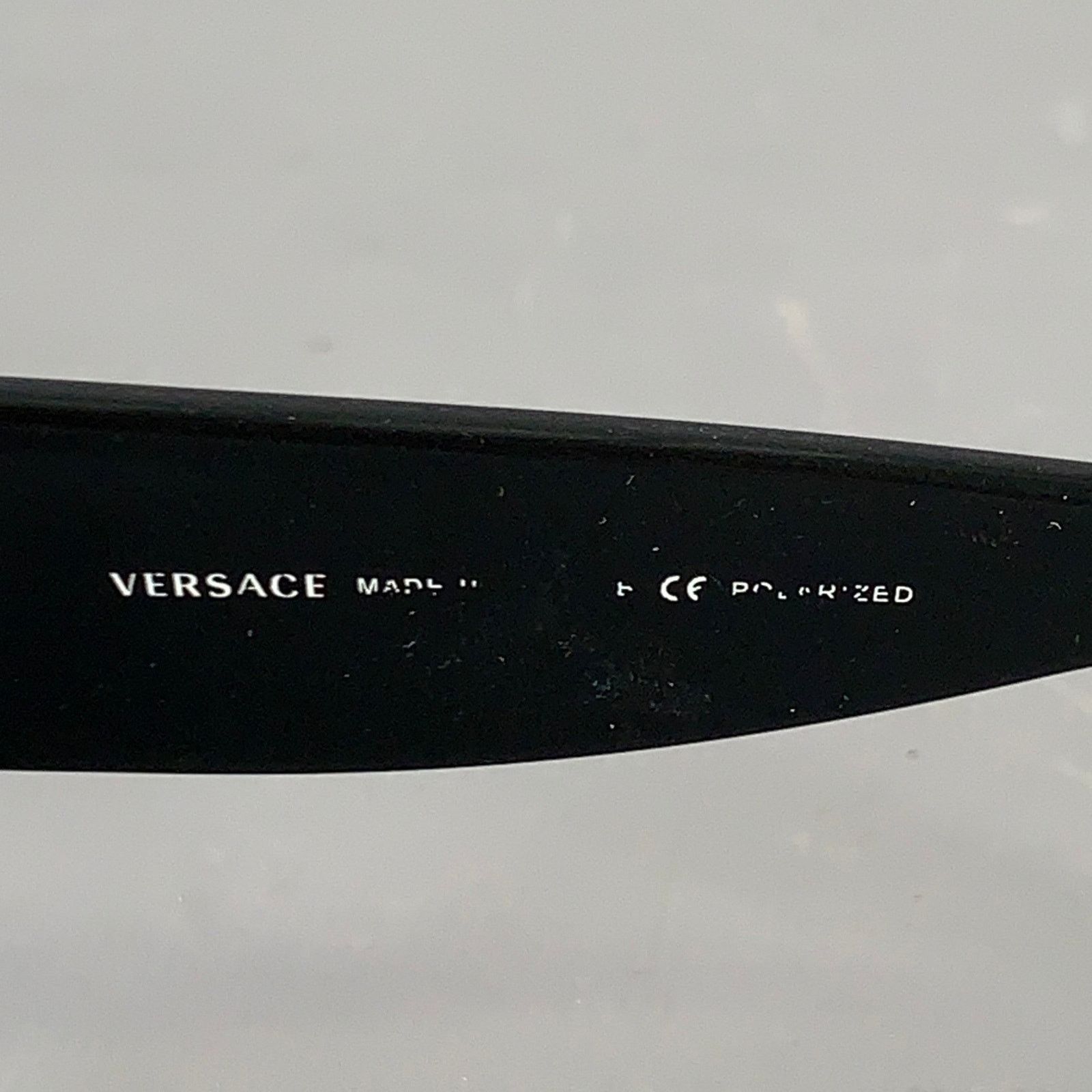Versace VERSACE Black Acetate Square Polarized Sunglasses Size ONE SIZE - 7 Thumbnail