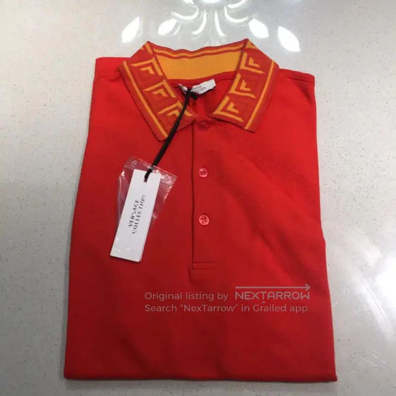 Versace Versace Summer Red Cotton Men's Polo . Size US M / EU 48-50 / 2 - 2 Thumbnail