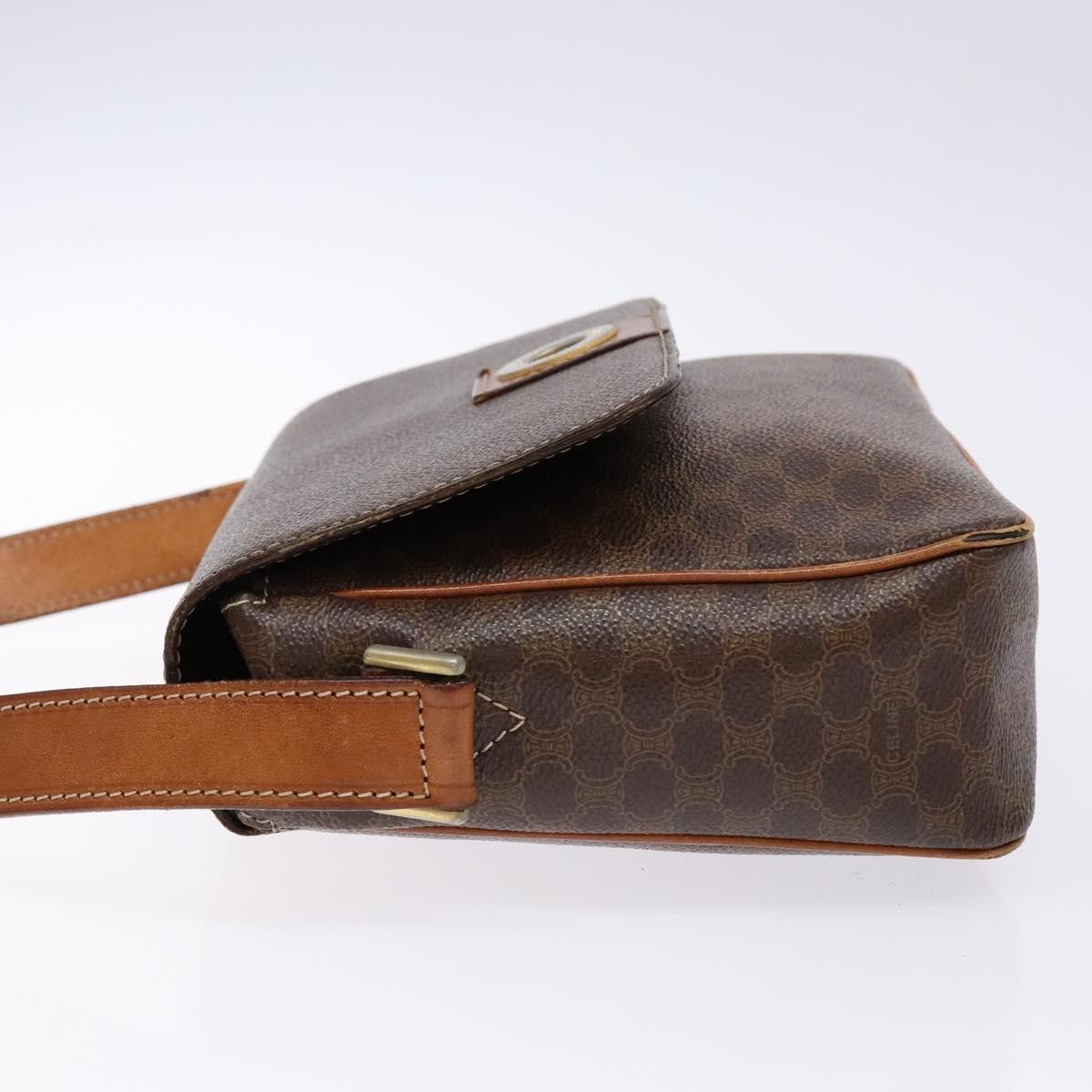 Celine CELINE Macadam Canvas Shoulder Bag Pvc Leather Brown Gold Size ONE SIZE - 5 Thumbnail