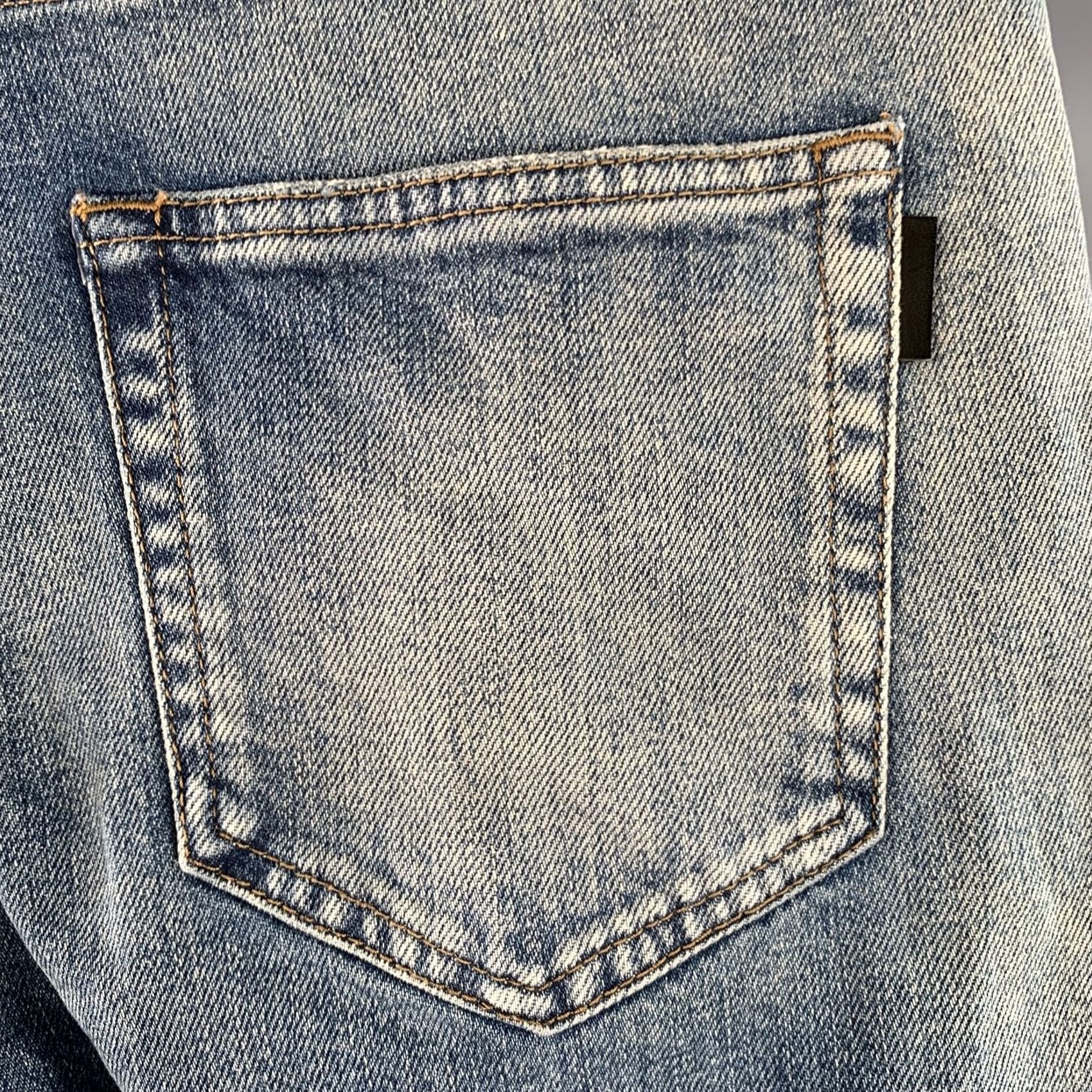 Yves Saint Laurent SAINT LAURENT Blue Distressed Slim Tapered Jeans Size 30 Mens Size US 30 / EU 46 - 3 Thumbnail