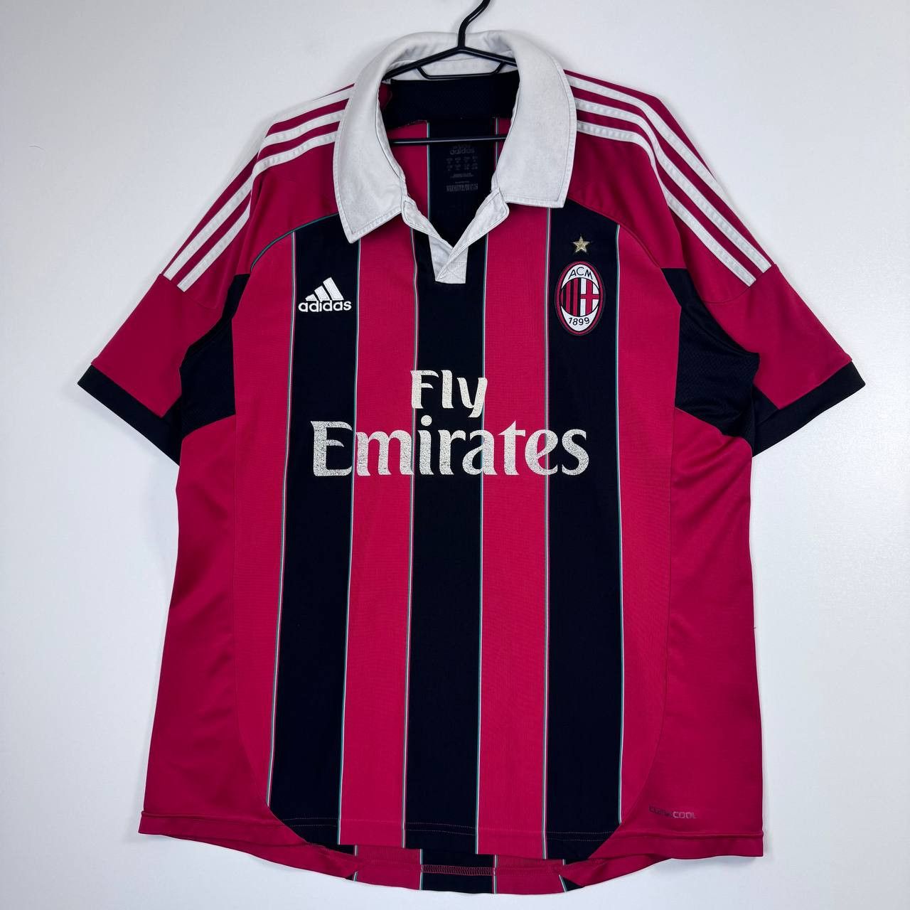 Adidas Adidas AC Milan Home Jersey Shirt Fly Emirates Red Size XL Size US L / EU 52-54 / 3 - 1 Thumbnail