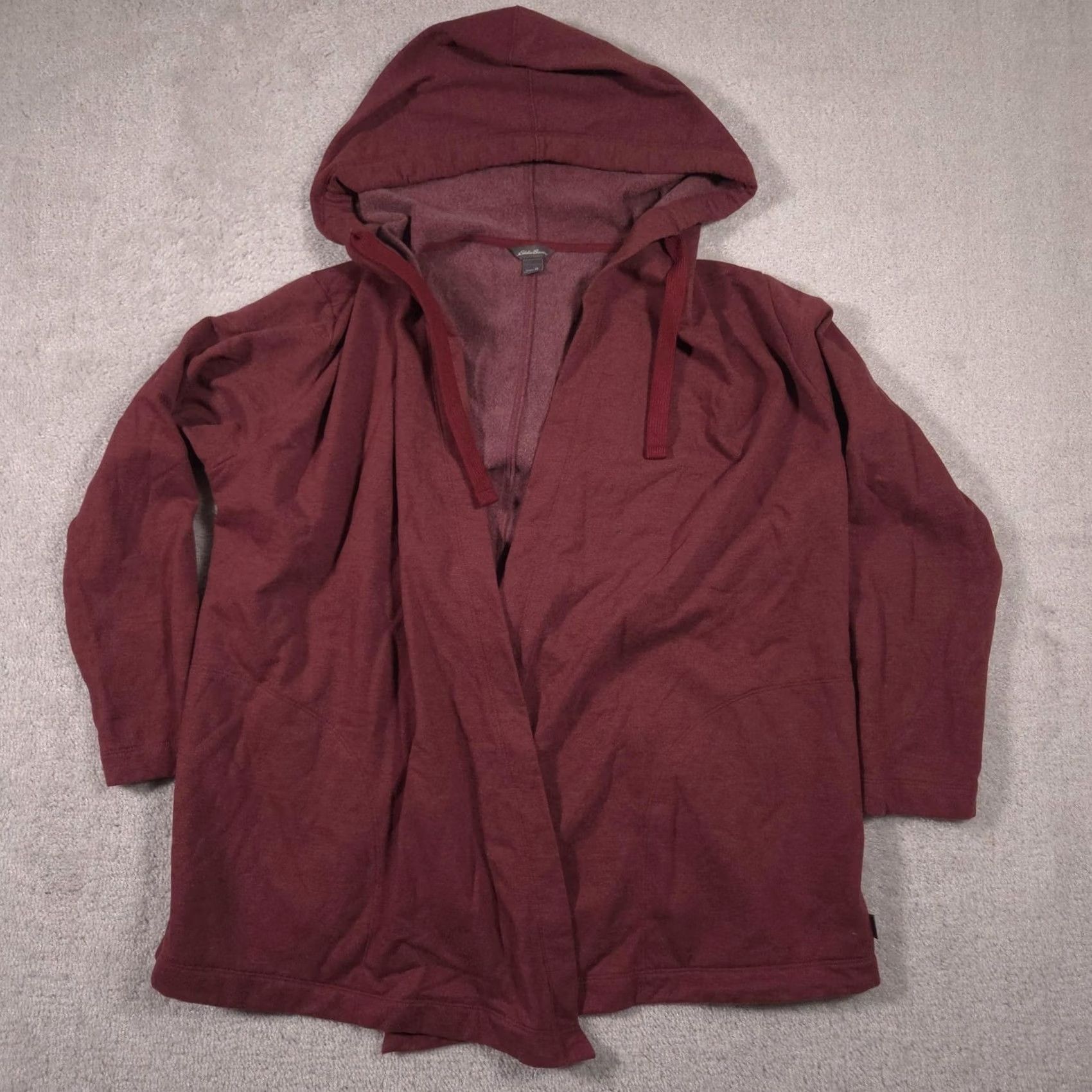Eddie Bauer Eddie Bauer Womens XL Red Fleece Hooded Open Front Pockets Casual Coatigan Size XL / US 12-14 / IT 48-50 - 2 Thumbnail