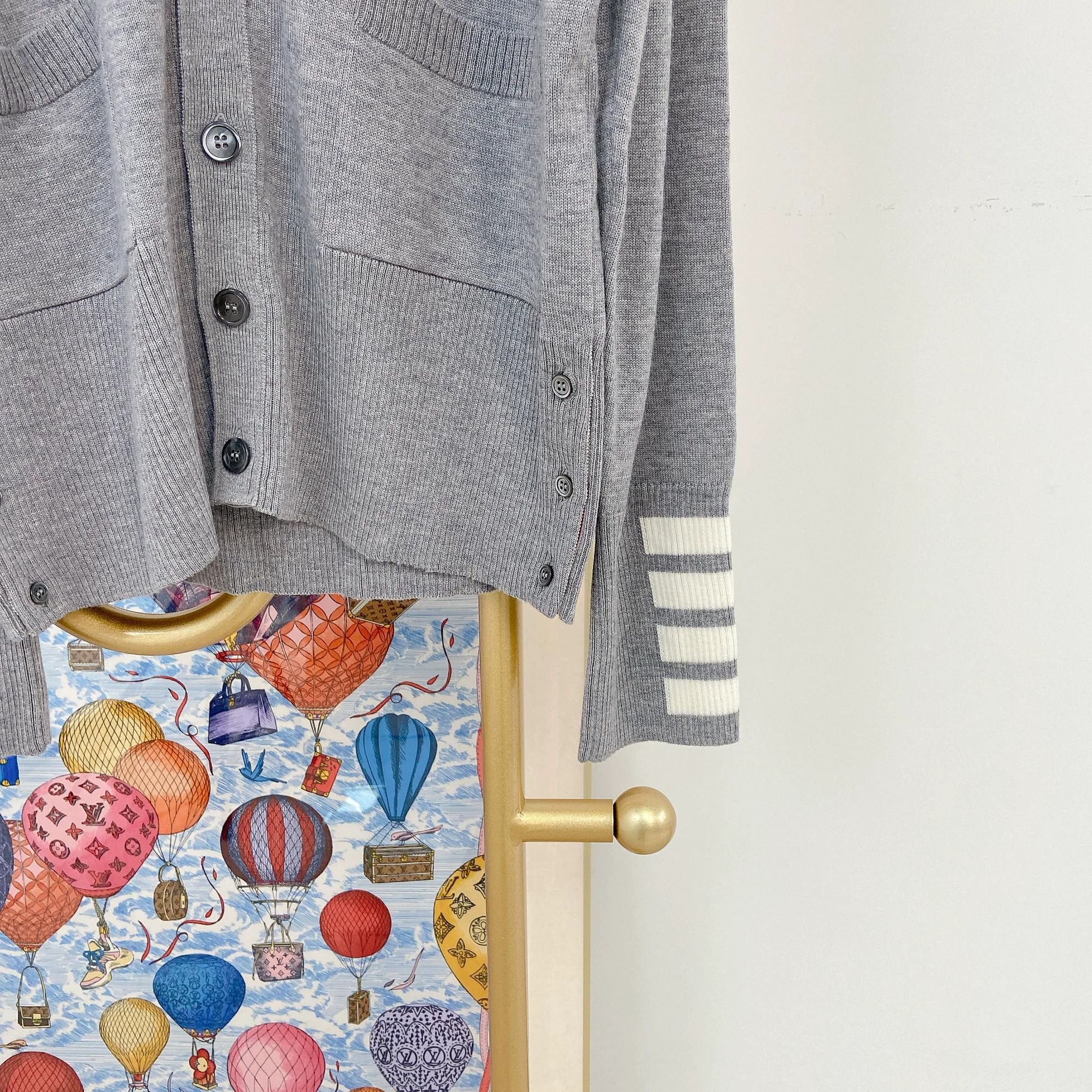 Thom Browne Thom Browne Gray Knit Cardigan 2 Size XS / US 0-2 / IT 36-38 - 4 Thumbnail