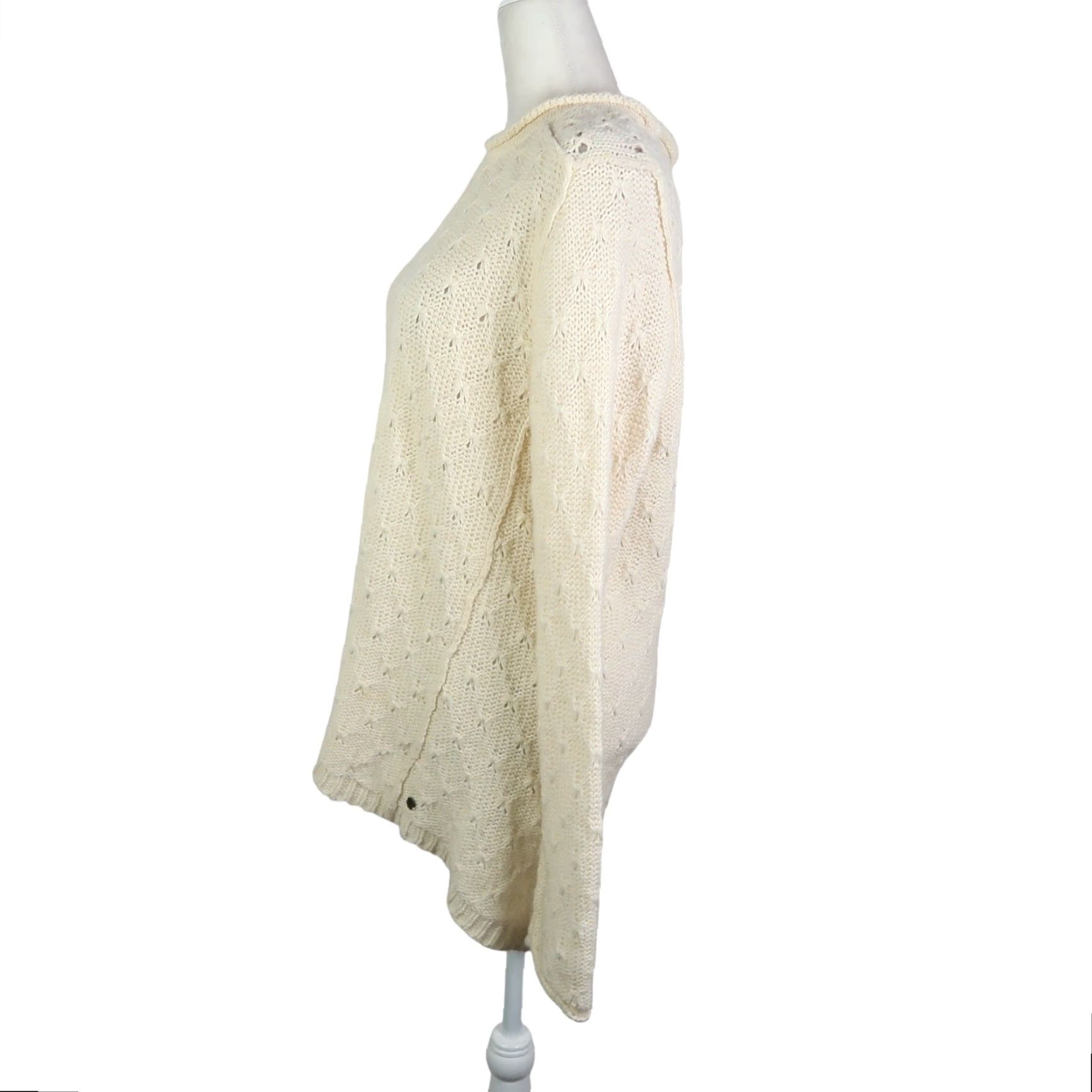 Eddie Bauer Eddie Bauer Cream Lambswool Pointelle Knit Pullover Sweater M Women Long Sleeve Pullover Wool Knit Casual Fall Winter Cream Size M / US 6-8 / IT 42-44 - 3 Thumbnail