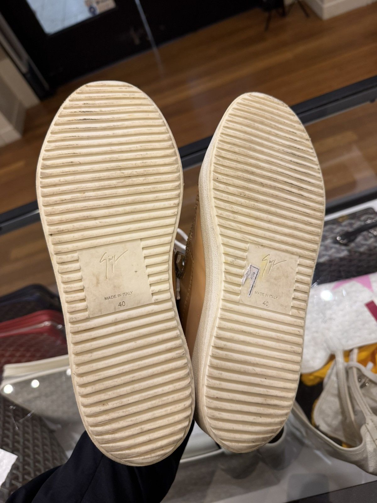 Giuseppe Zanotti Giuseppe Zanotti Patent Leather Zipper Sneaker - Tan Size US 7 / EU 40 - 7 Thumbnail