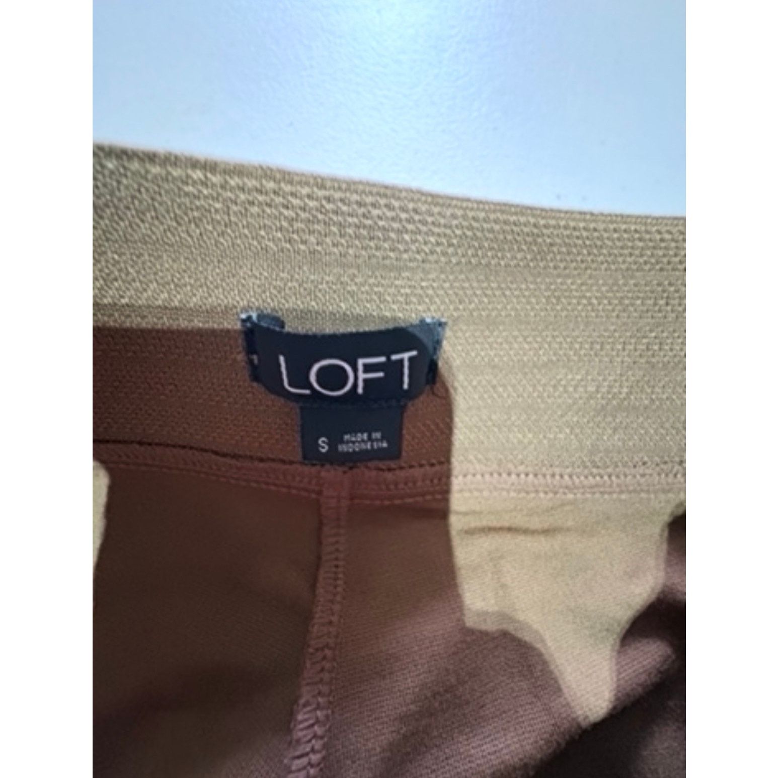 Loft LOFT Size S Brown Pull On Pants Ribbed Waist Stretch Size 28" / US 6 / IT 42 - 4 Thumbnail
