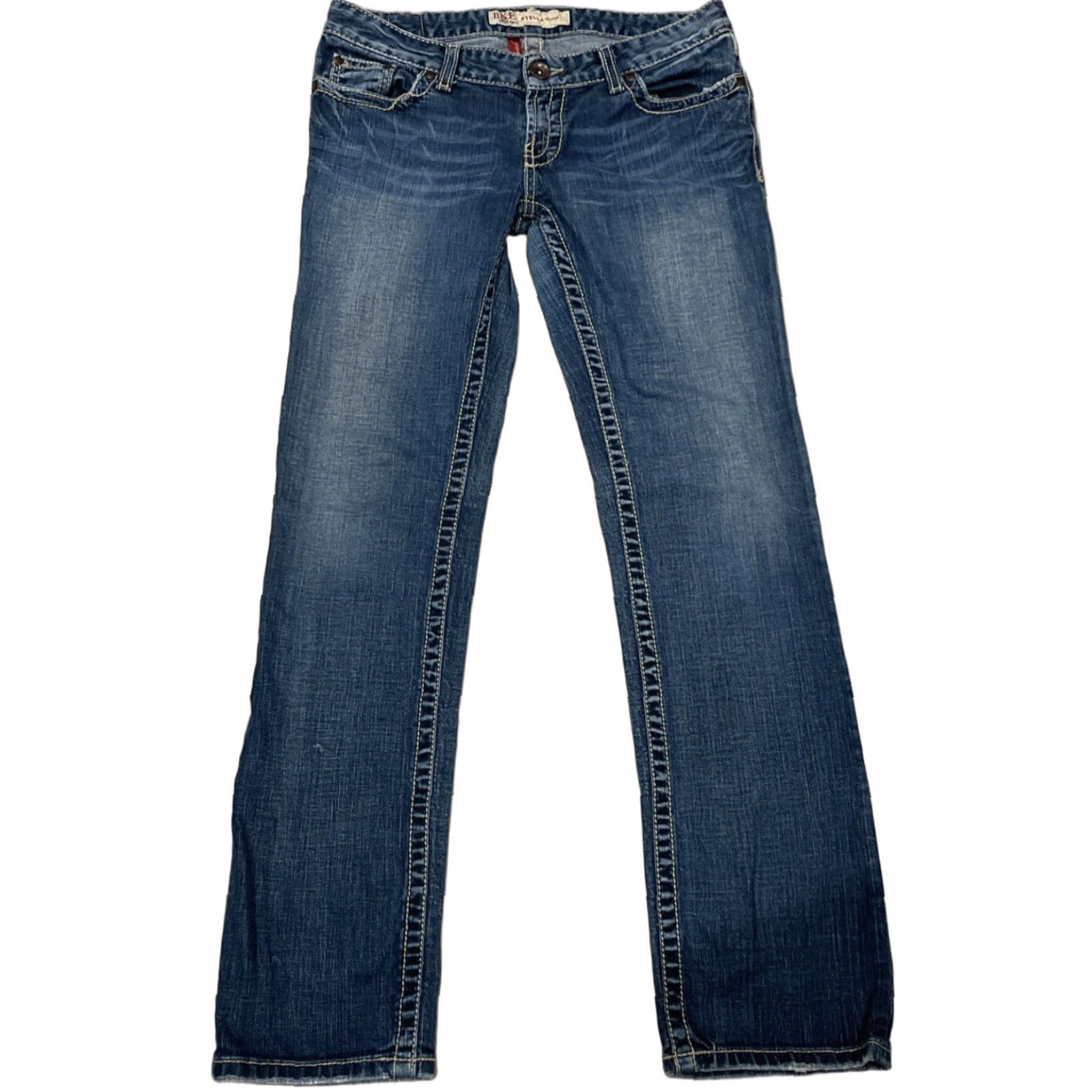 Vintage BKE Stella Distressed Skinny Jeans Women Size 28 Medium Wash Blue 32x31 Inseam American Size 28" / US 6 / IT 42 - 1 Thumbnail