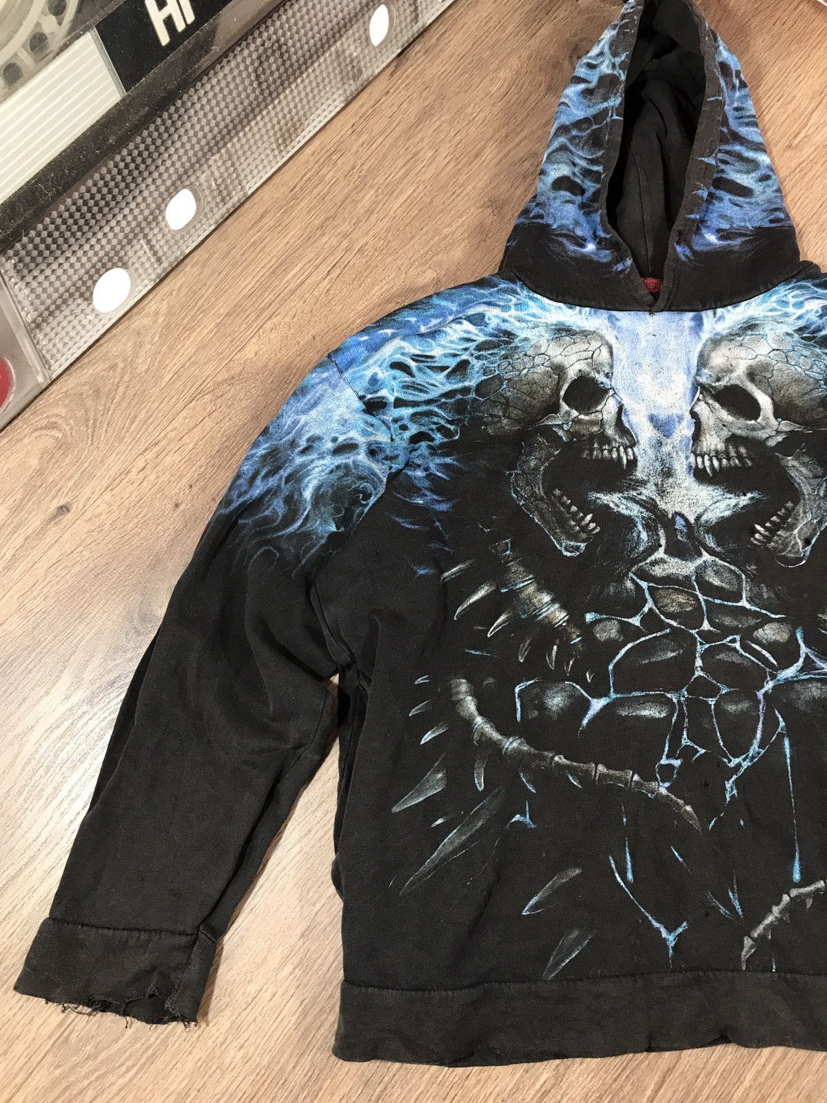 Vintage Vintage Distressed Spiral Skull Hoodie Size US XXL / EU 58 / 5 - 2 Thumbnail