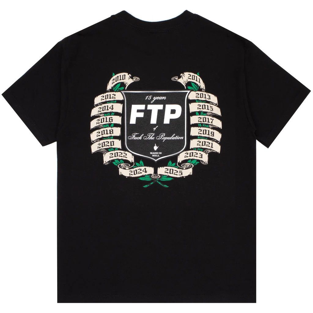 Fuck The Population FTP 15 Year Anniversary Tee Black (Large) Size US L / EU 52-54 / 3 - 6 Thumbnail