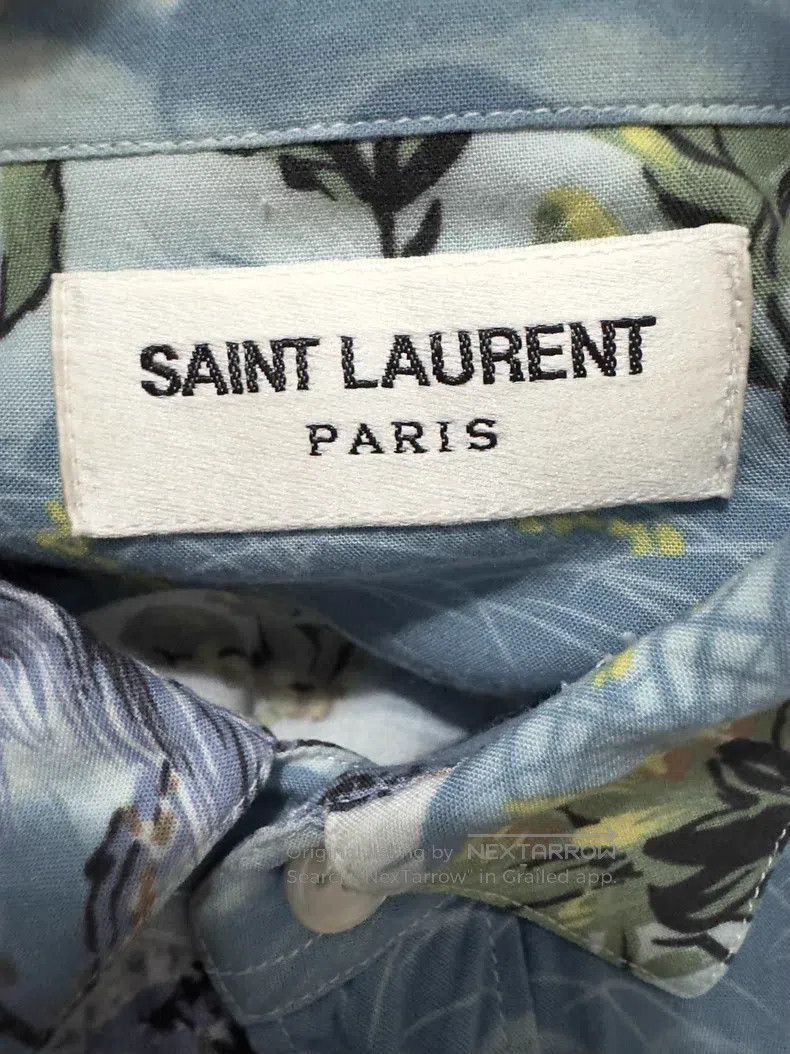 Saint Laurent Paris Saint Laurent Paris Viscose Sky Blue Palm Tree Wave Shirt Size XS / US 0-2 / IT 36-38 - 5 Thumbnail