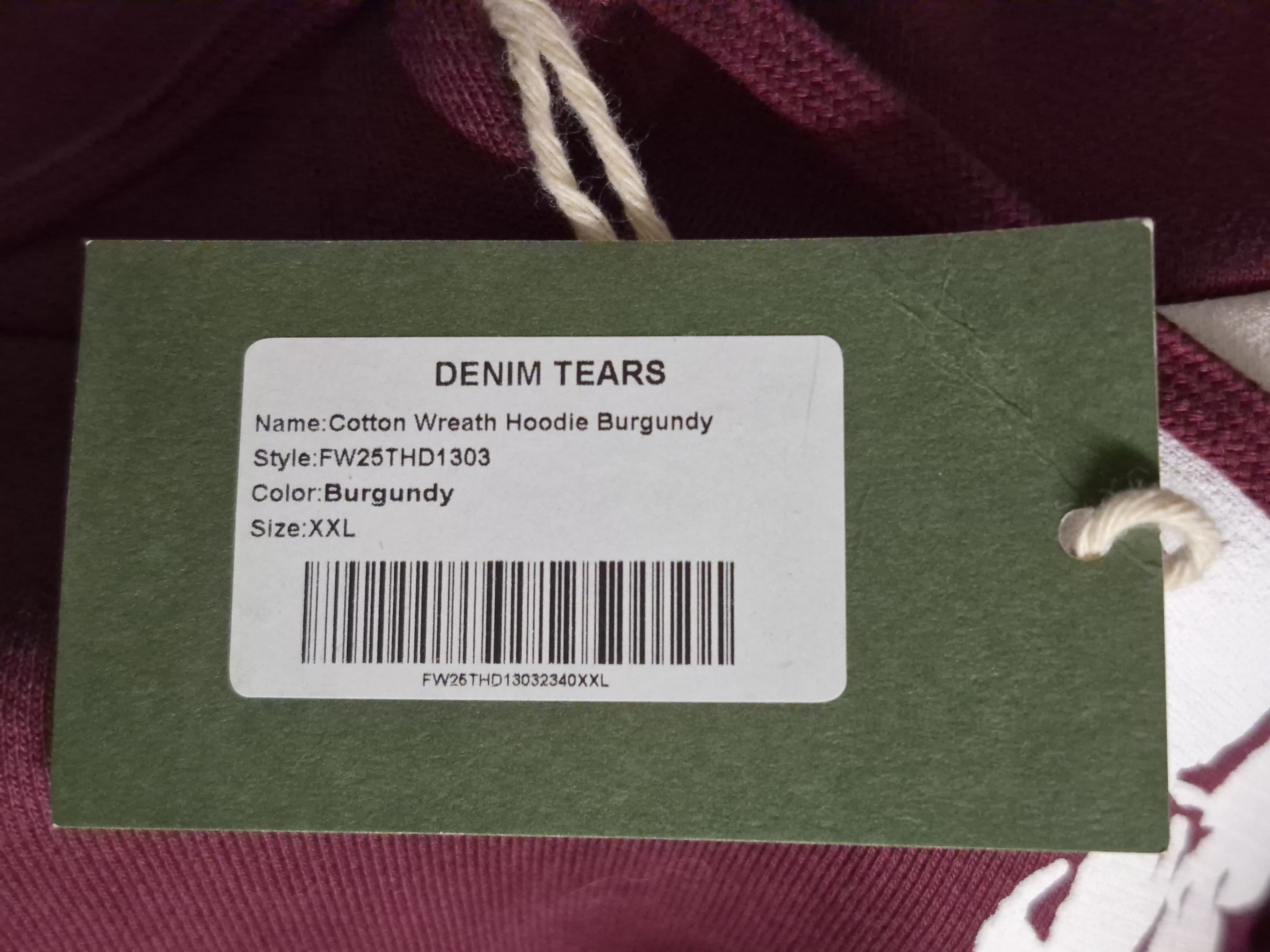 DENIM TEARS Cotton Wreath Hoodie Burgundy Size US XXL / EU 58 / 5 - 5 Thumbnail